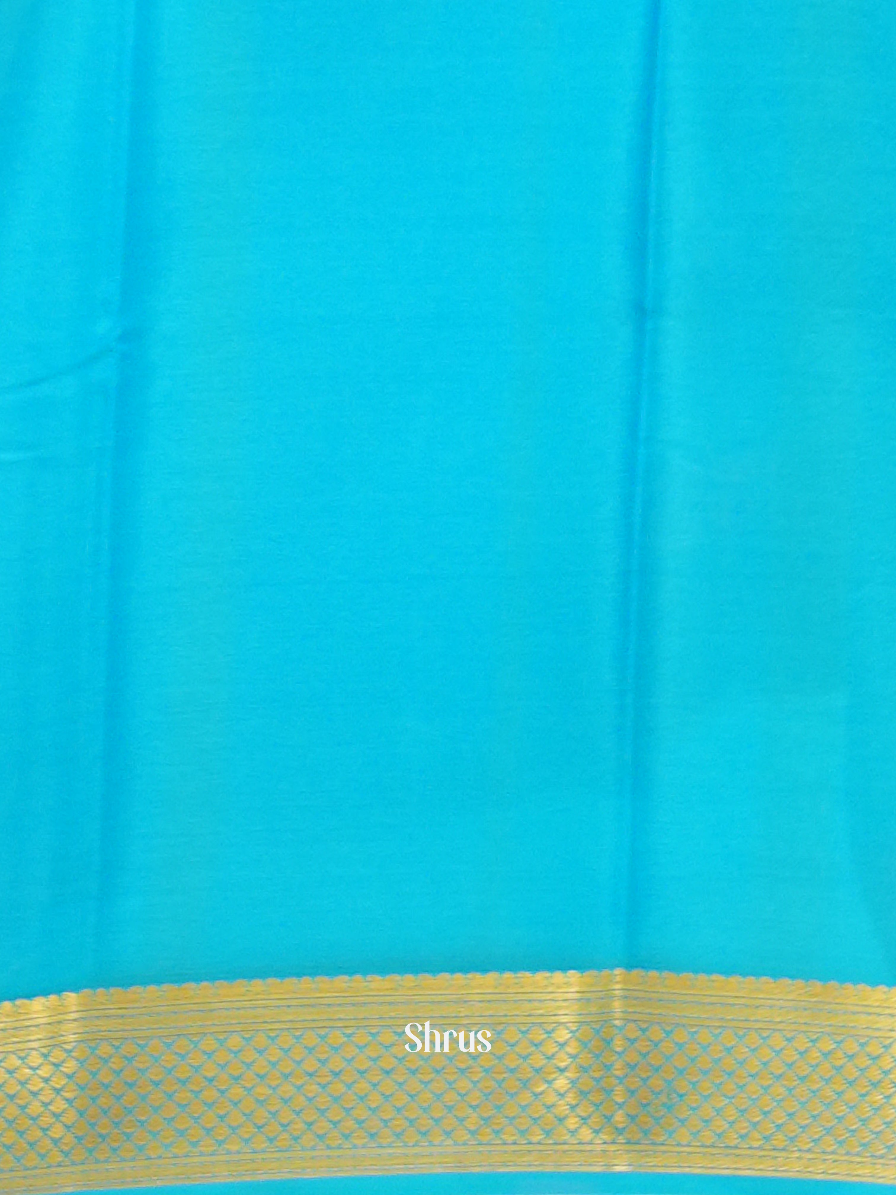 Dusty Brown & Blue -Mysore Silk - Shop on ShrusEternity.com
