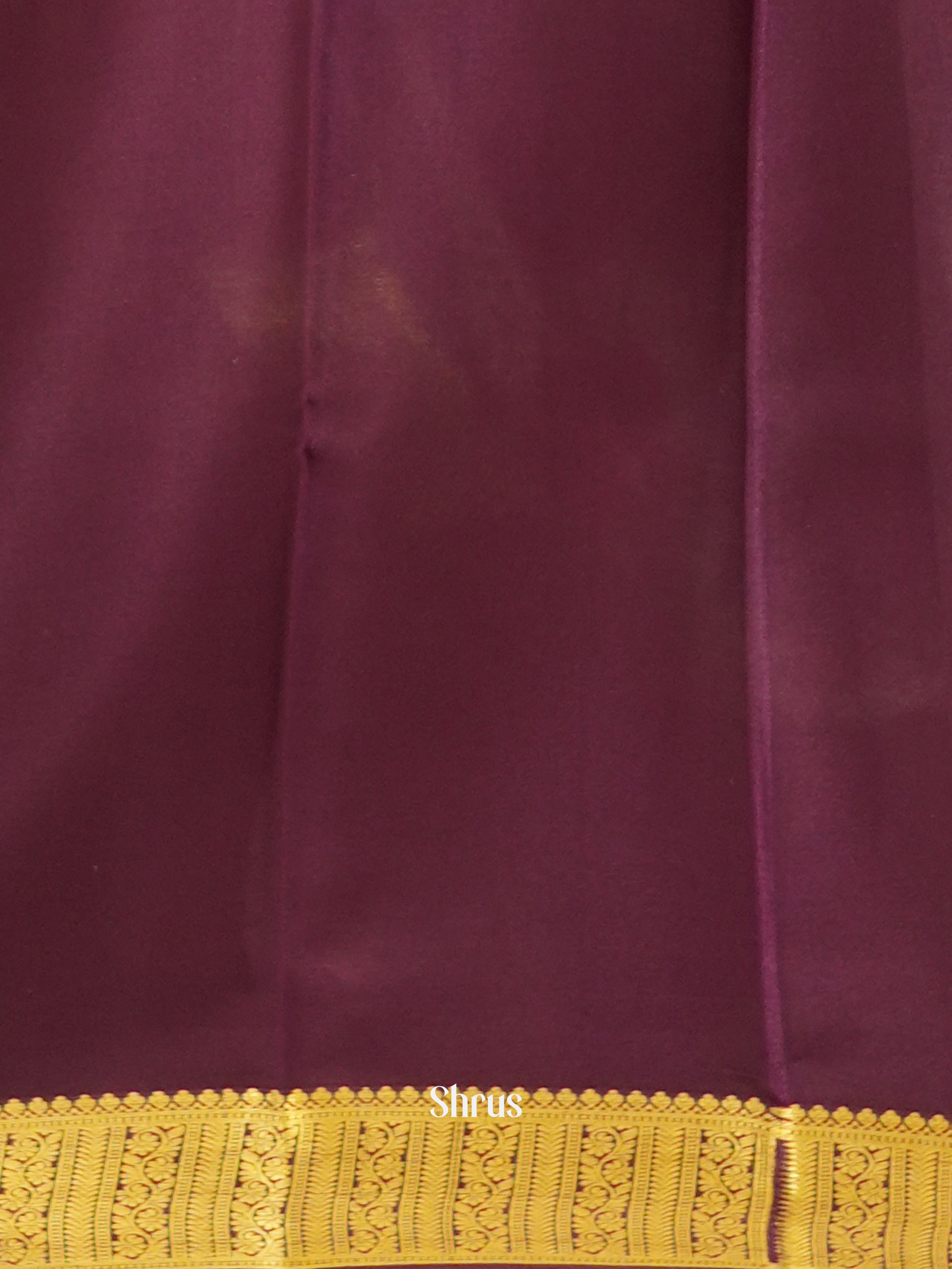 Cream & Purple -Mysore Silk - Shop on ShrusEternity.com