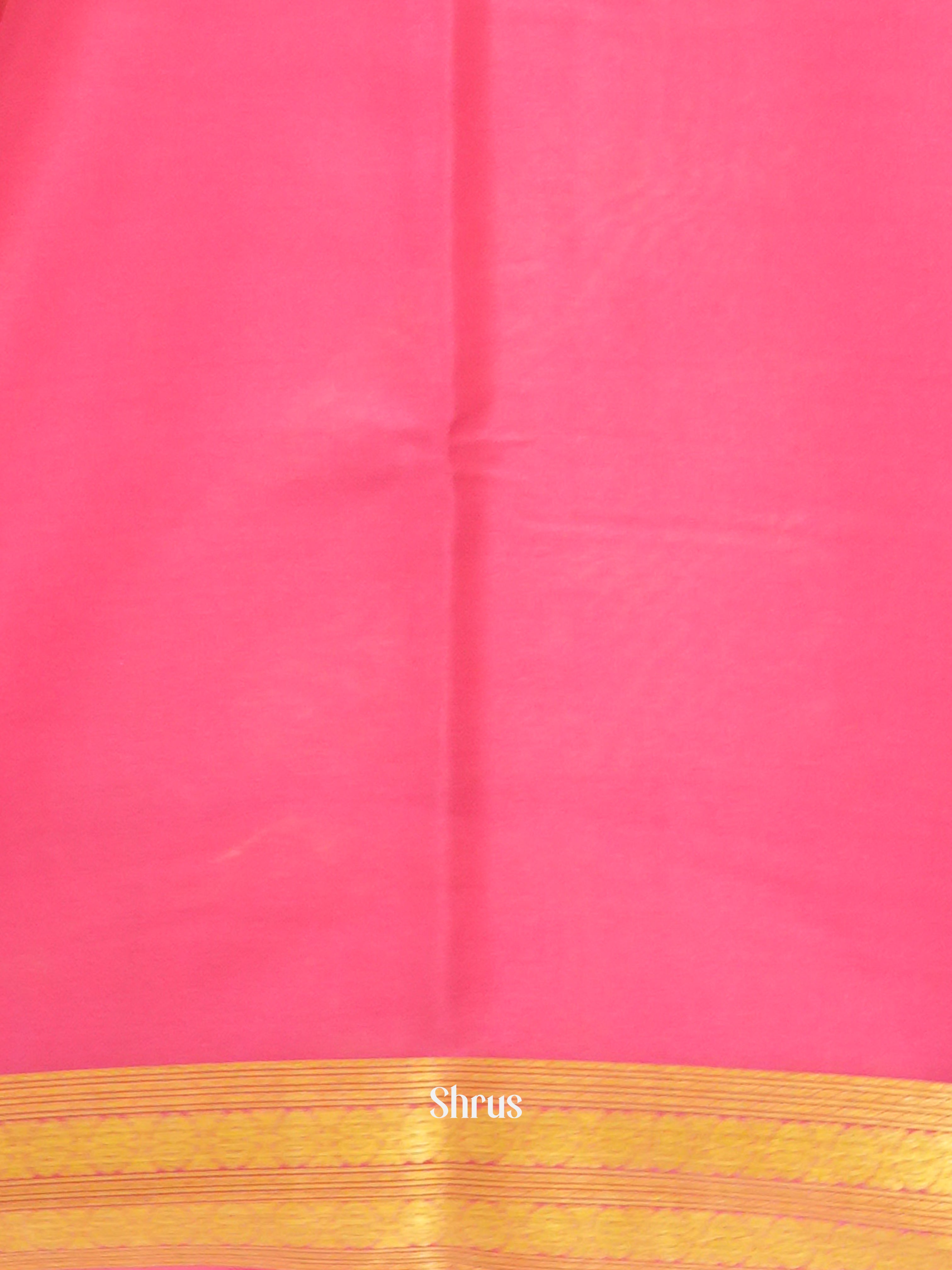 Cream & Pink -Mysore Silk - Shop on ShrusEternity.com