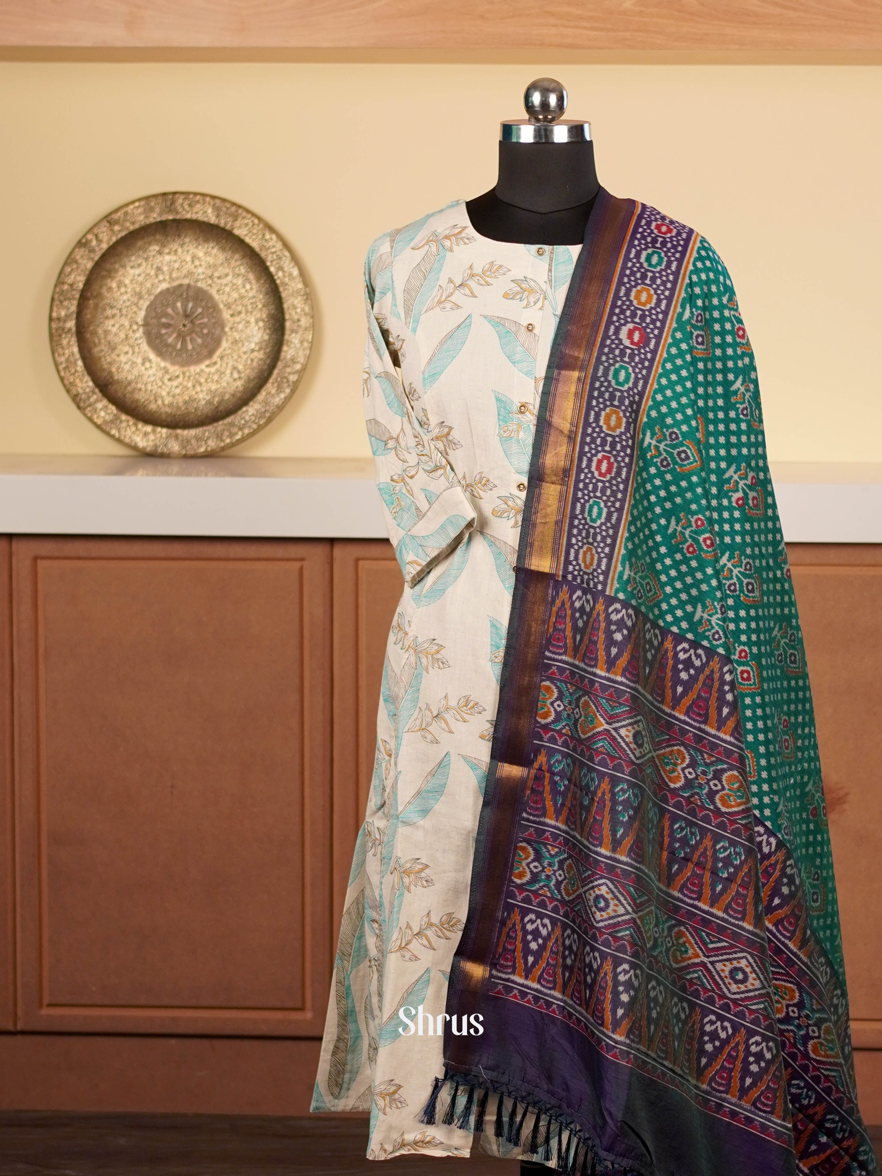 Teal & Deep Violet - Dupatta - Shop on ShrusEternity.com
