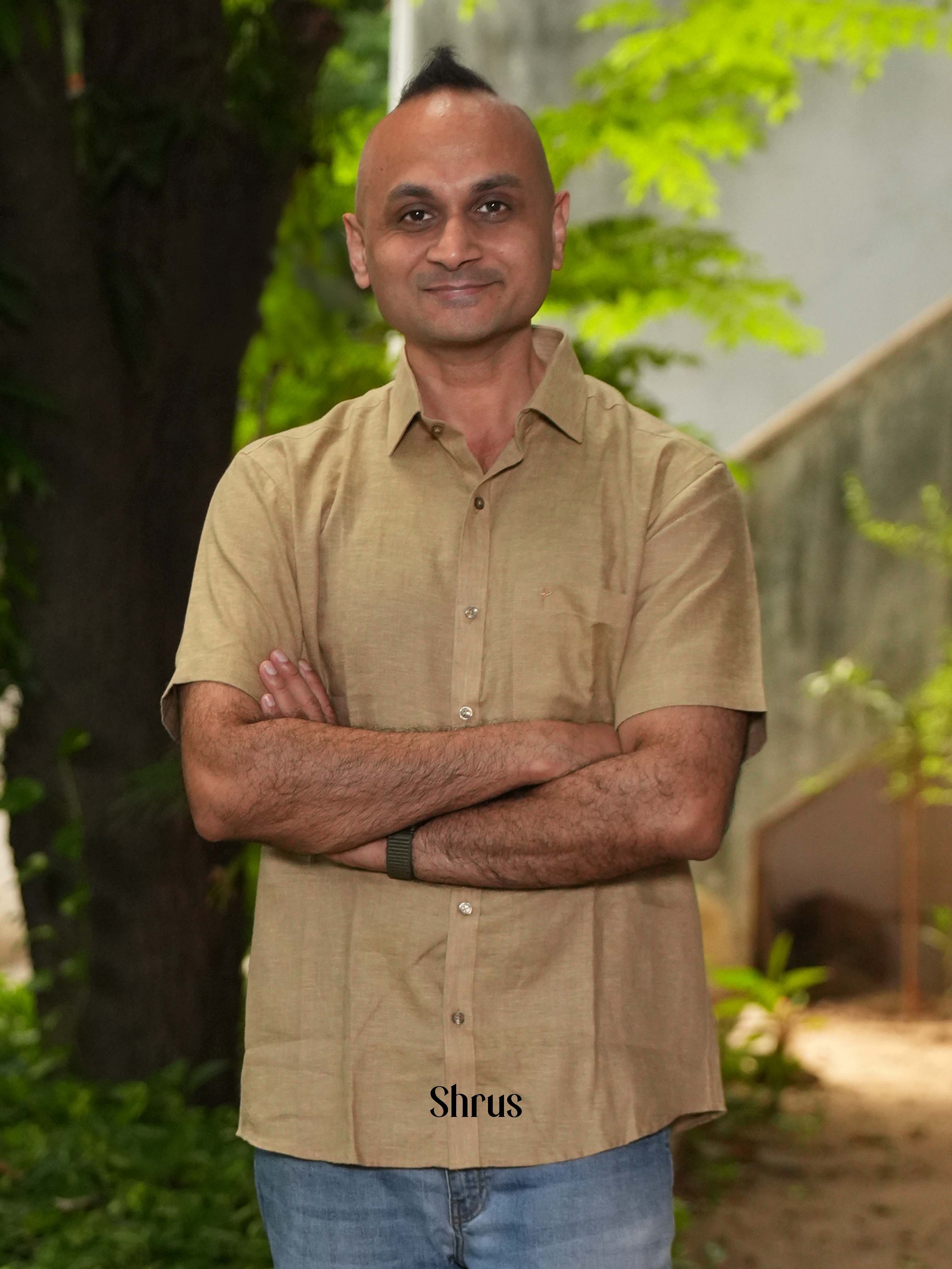 Light Brown -Pure Linen Readymade Shirts - Shop on ShrusEternity.com