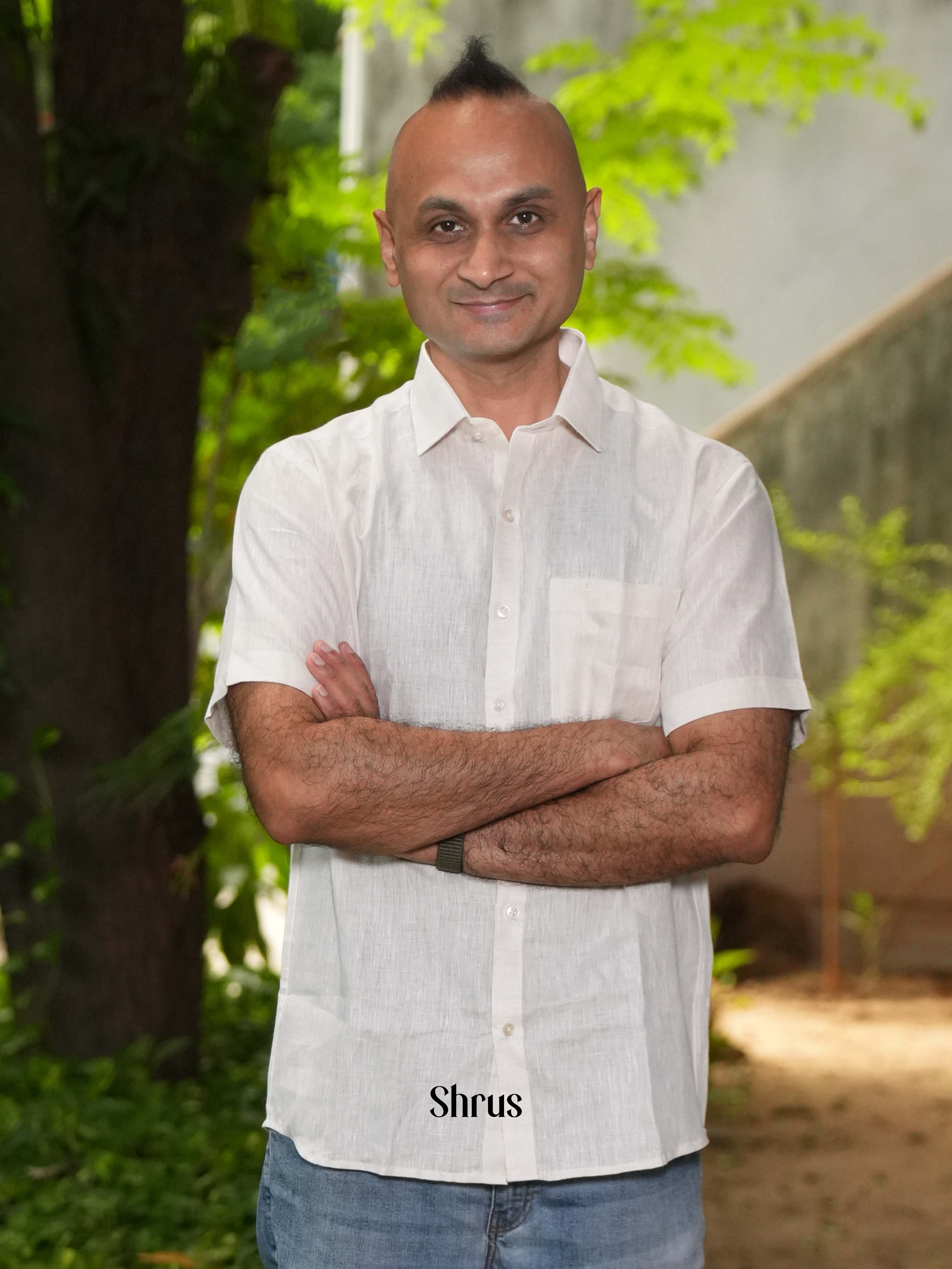 White - Pure Linen Readymade Shirts - Shop on ShrusEternity.com