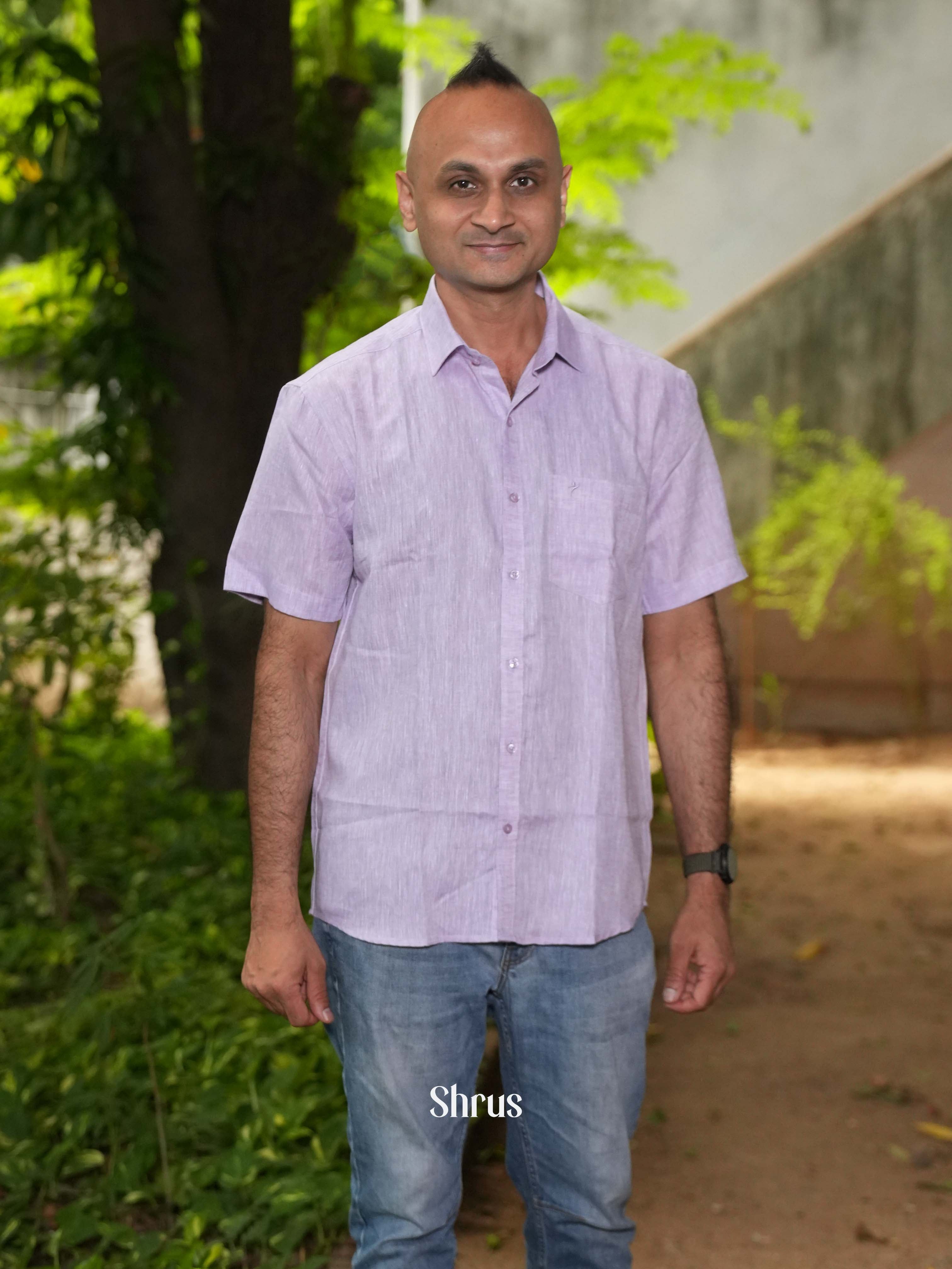 Lavender - Pure Linen Readymade Shirts - Shop on ShrusEternity.com