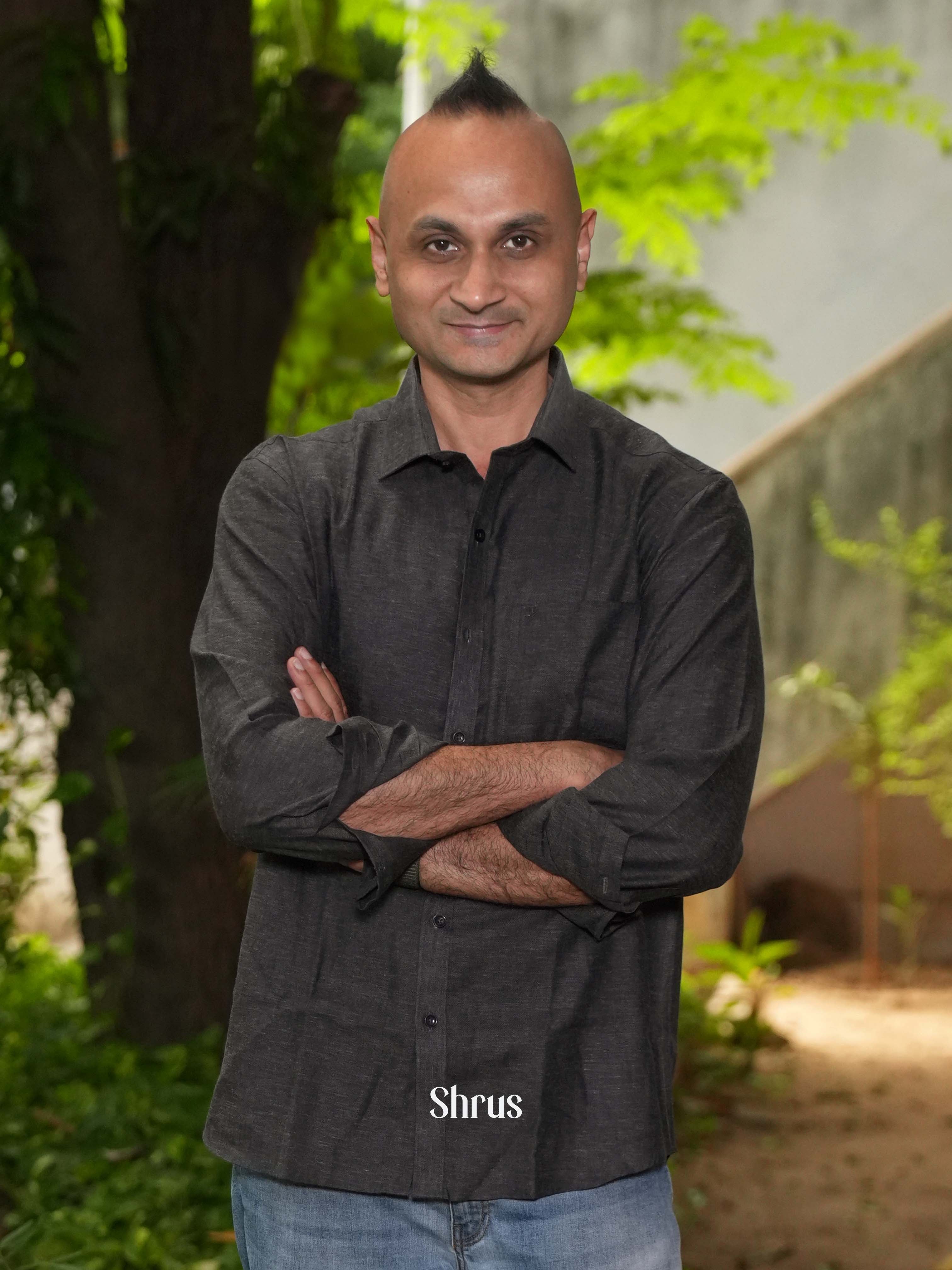 Black - Pure Linen Readymade Shirts - Shop on ShrusEternity.com