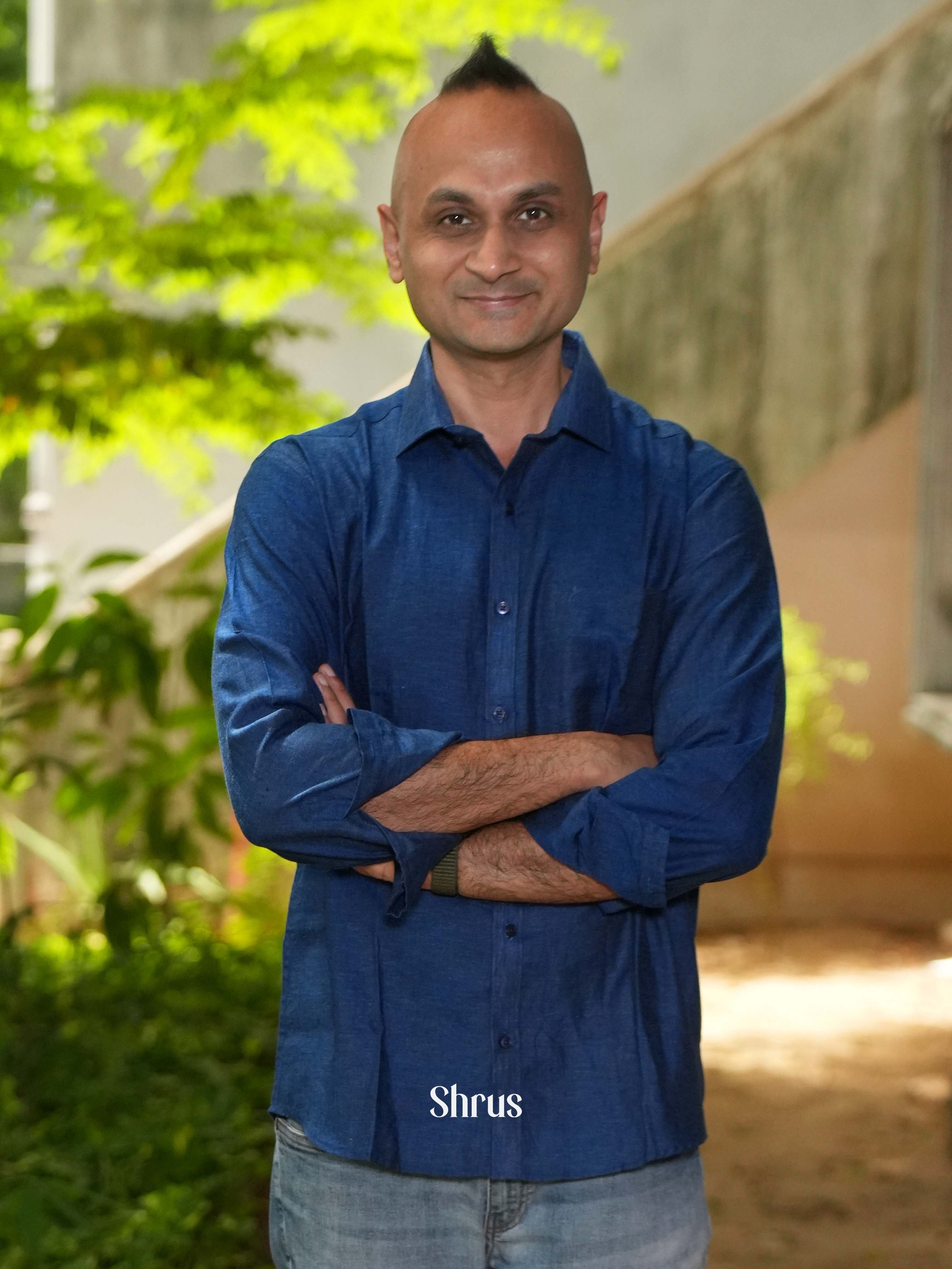 Blue - Pure Linen Readymade Shirts - Shop on ShrusEternity.com