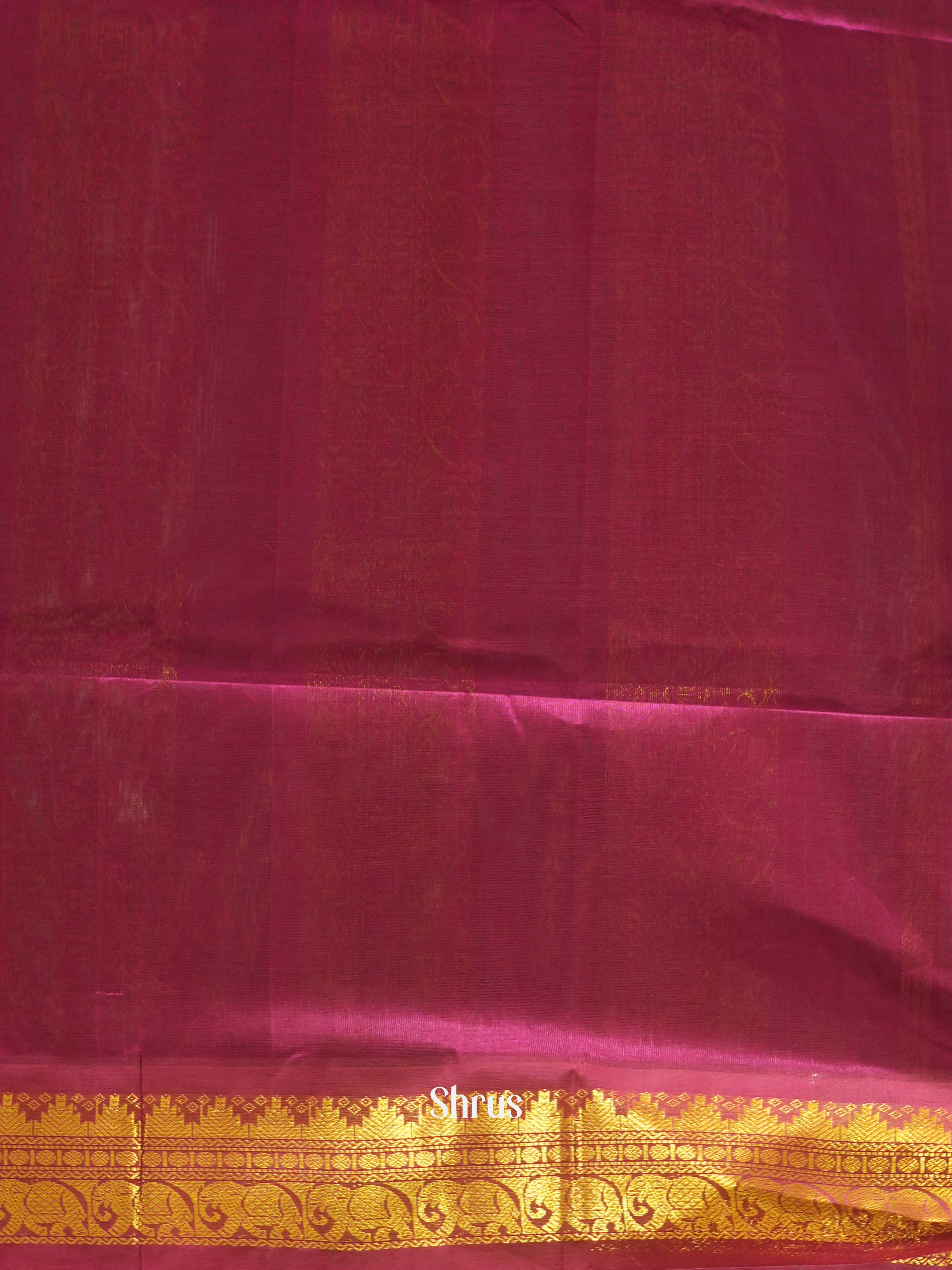 Blue & Majenta - Silk Cotton Saree - Shop on ShrusEternity.com