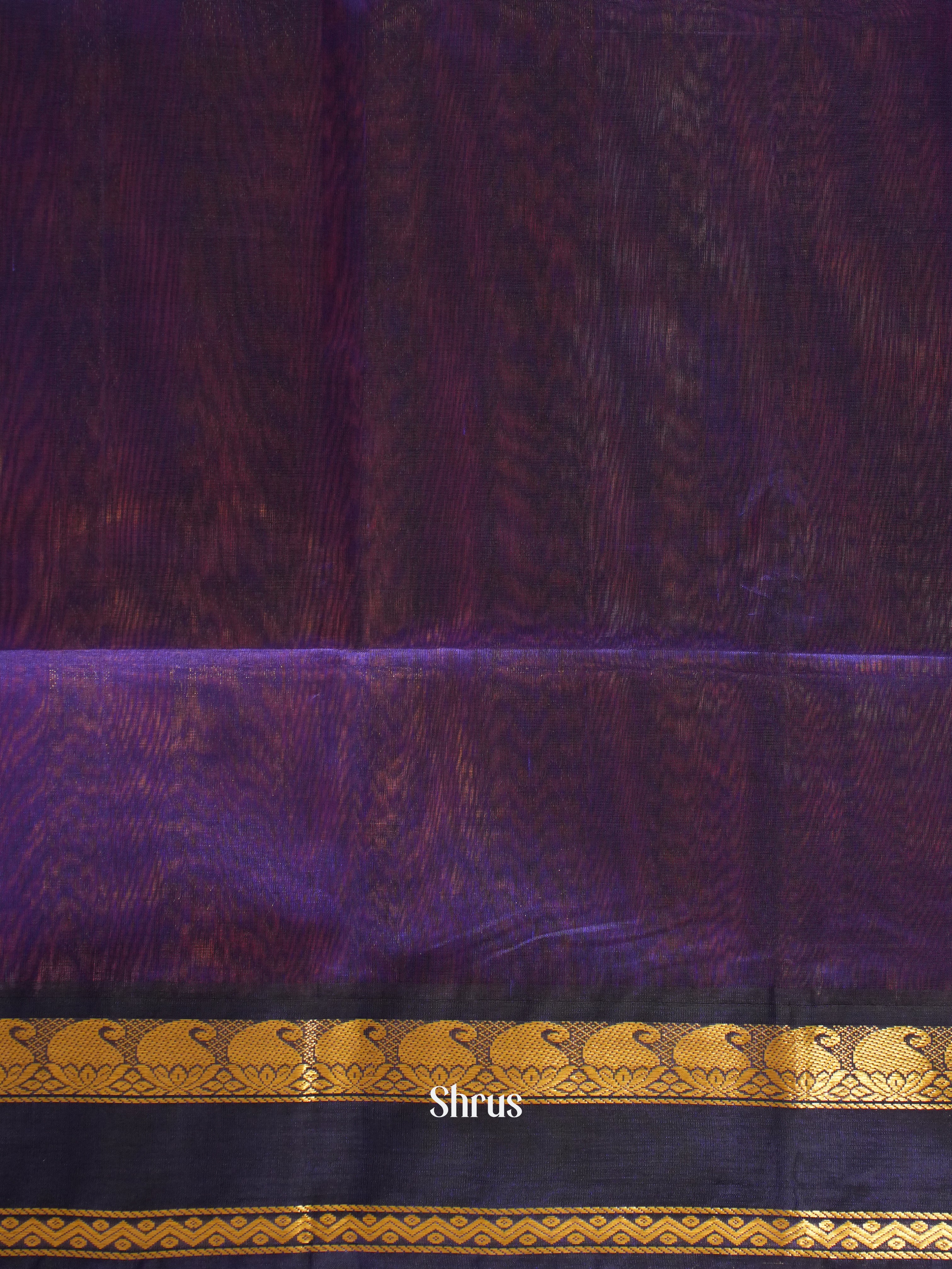 Pink & Blue - Silk Cotton Saree - Shop on ShrusEternity.com