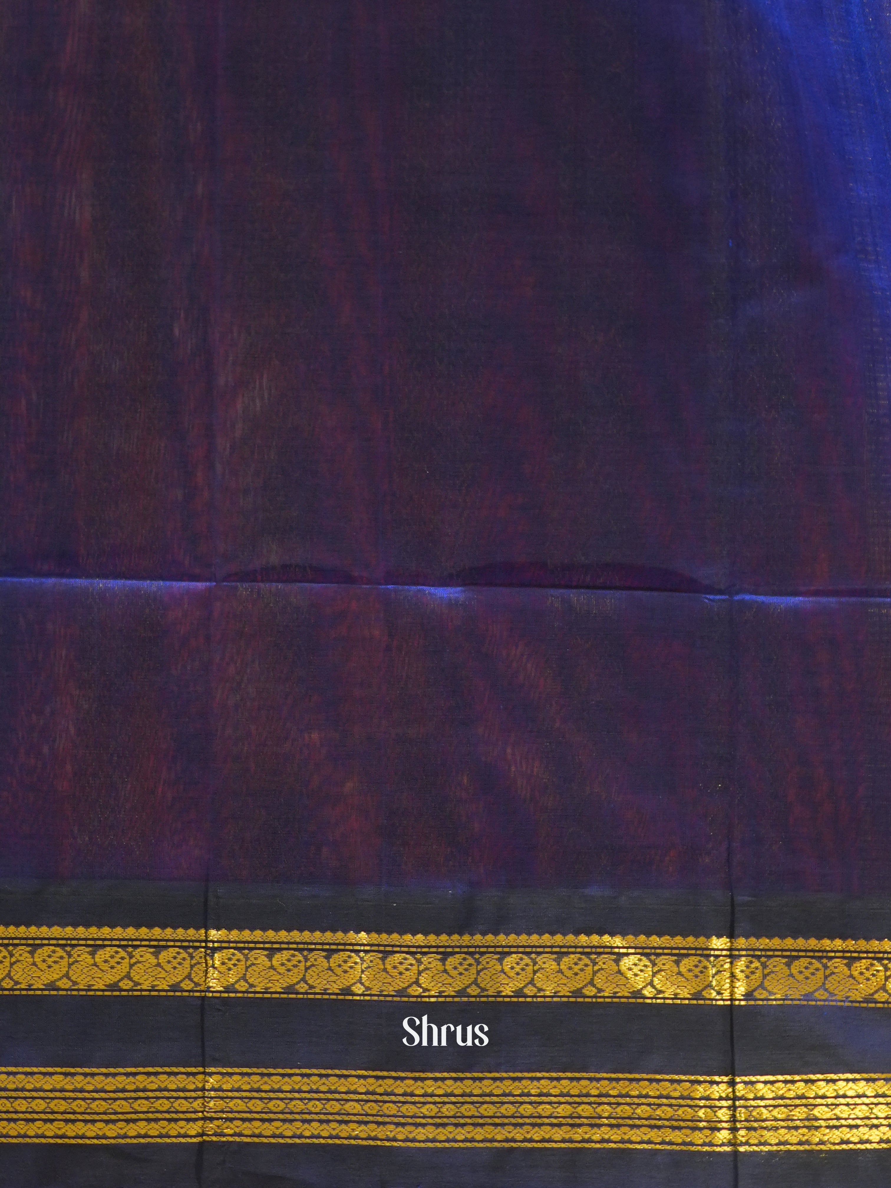 Orange & Blue - Silk Cotton Saree - Shop on ShrusEternity.com