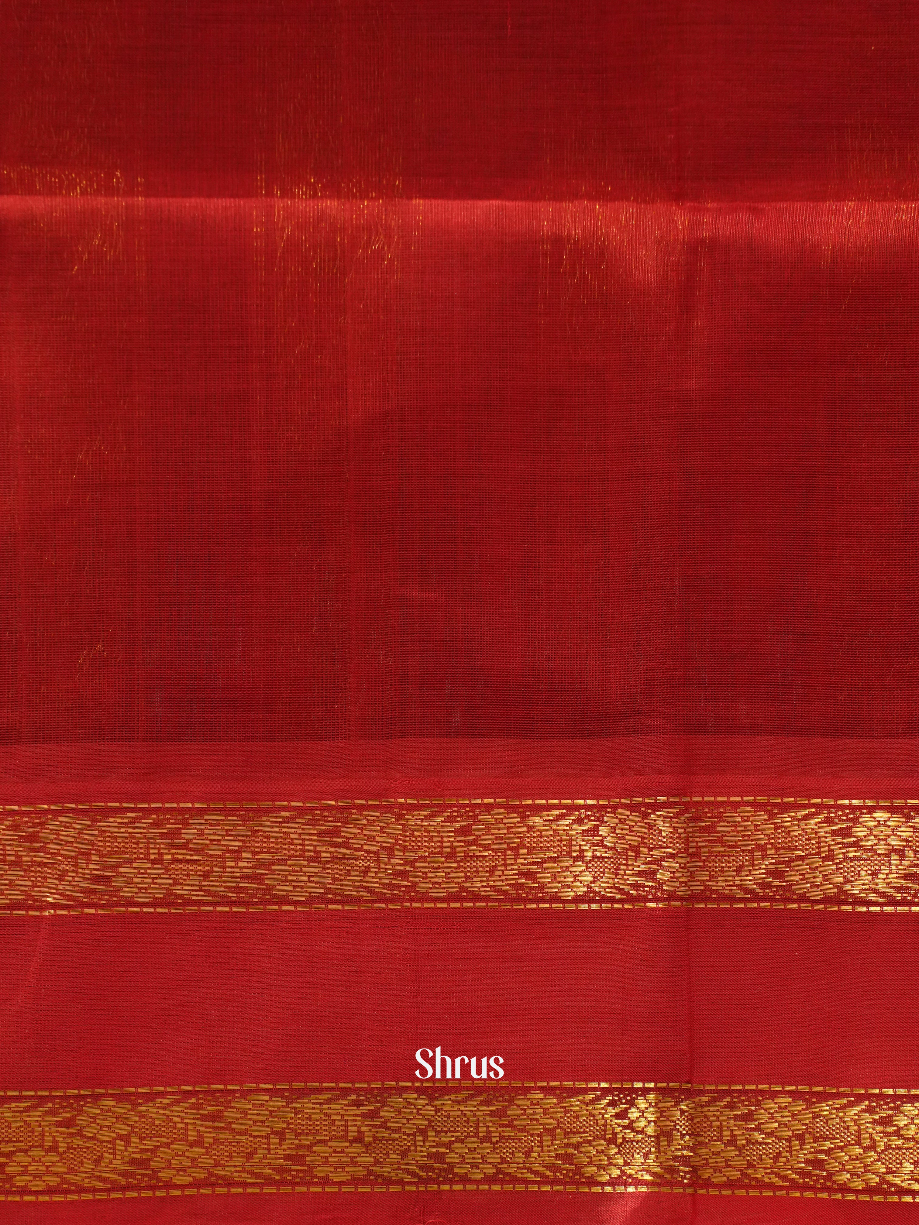 Green & Red - Silk Cotton Saree - Shop on ShrusEternity.com