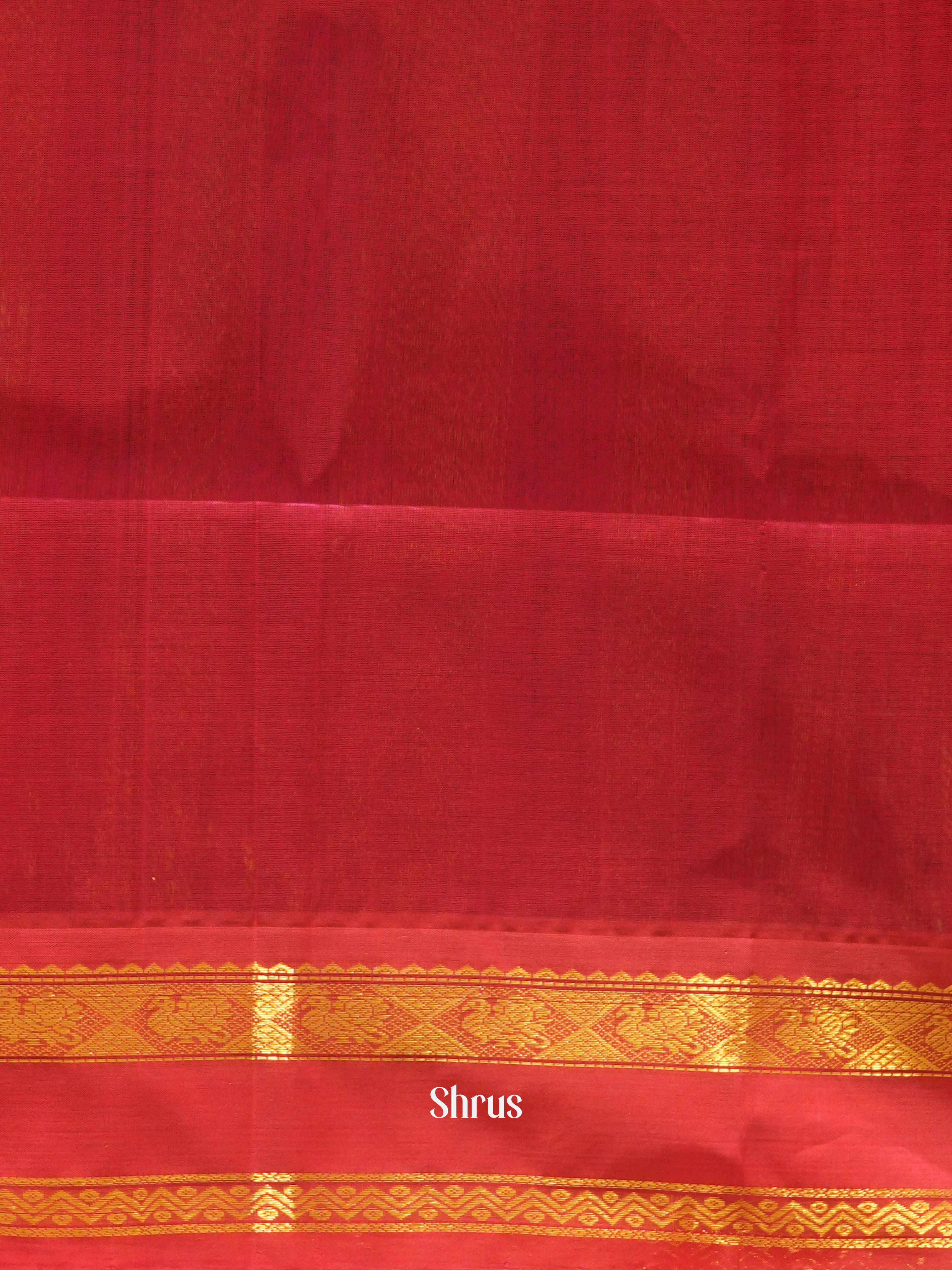 Green & Red - Silk Cotton Saree - Shop on ShrusEternity.com