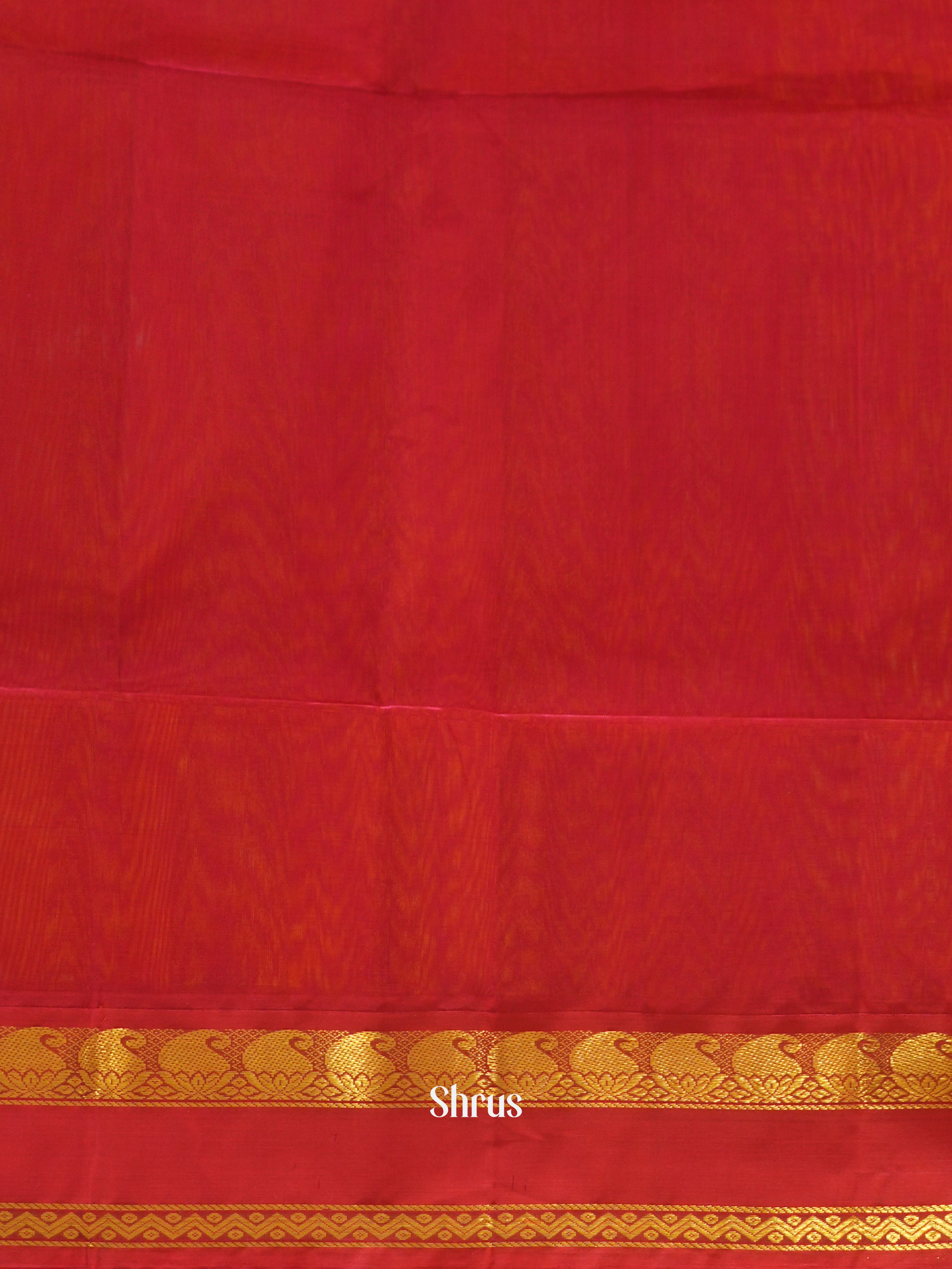 Yellow & Red - Silk Cotton Saree - Shop on ShrusEternity.com