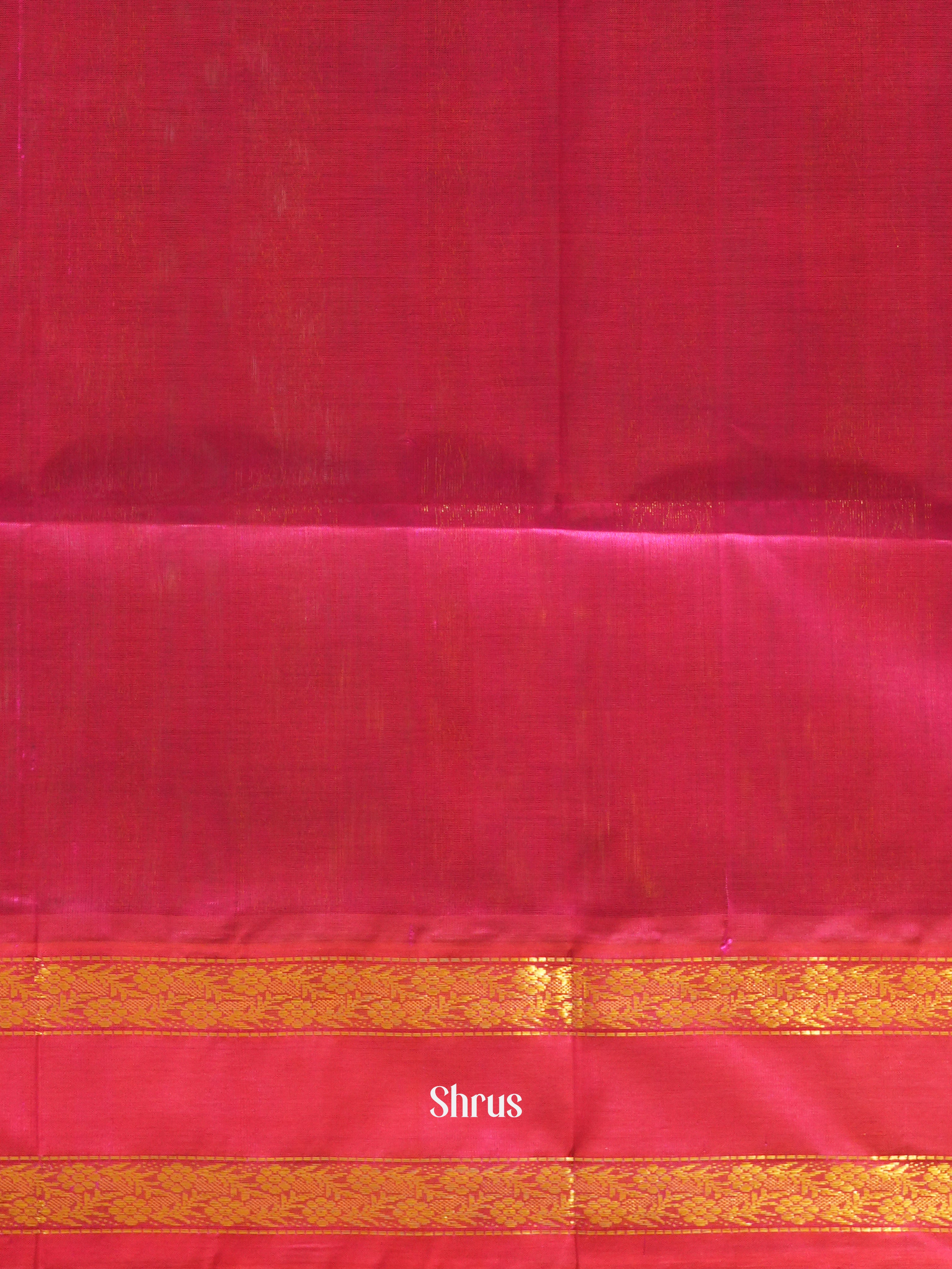 Green & Pink - Silk Cotton Saree - Shop on ShrusEternity.com