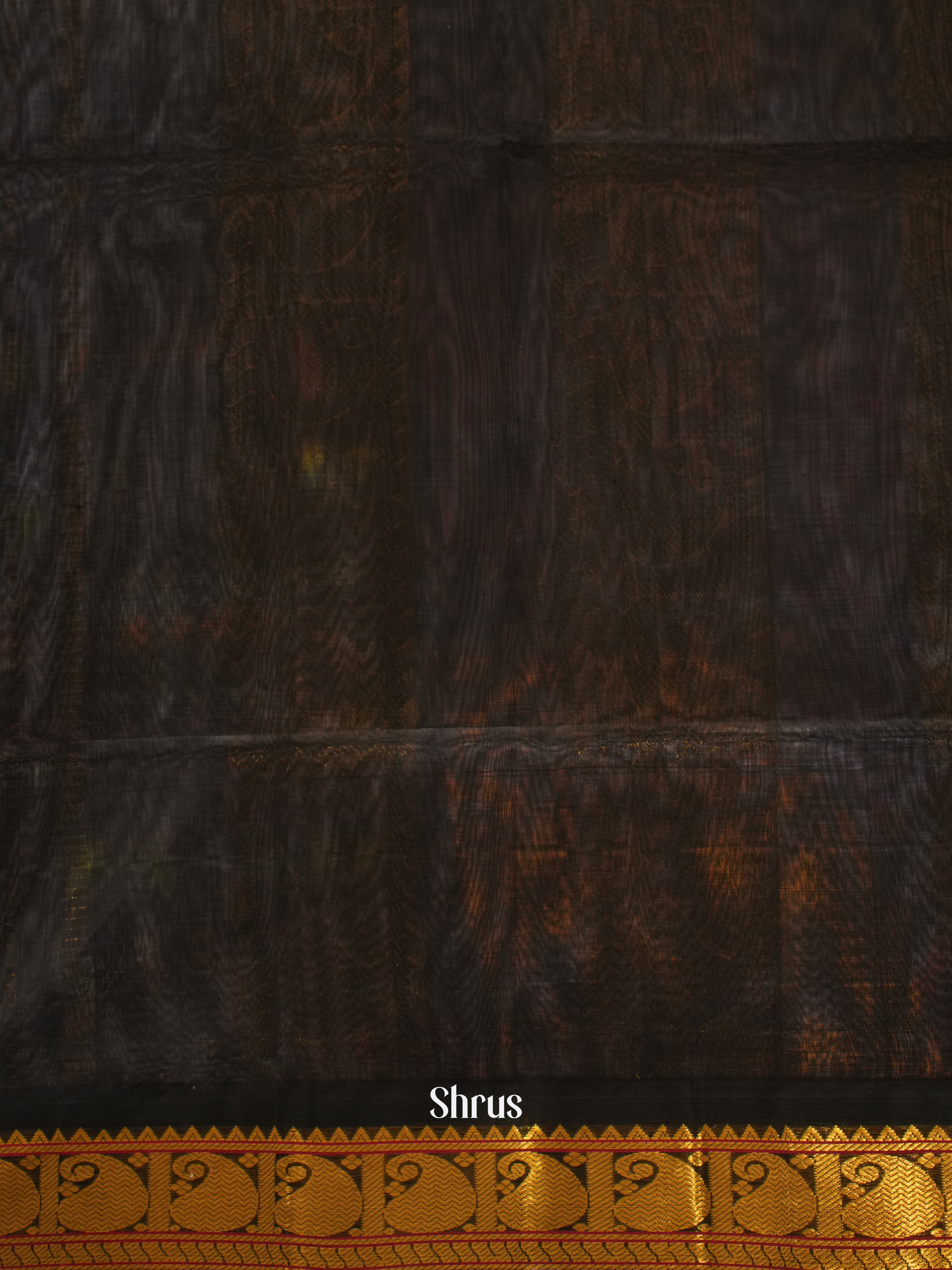 Grey & Black - Silk Cotton Saree - Shop on ShrusEternity.com