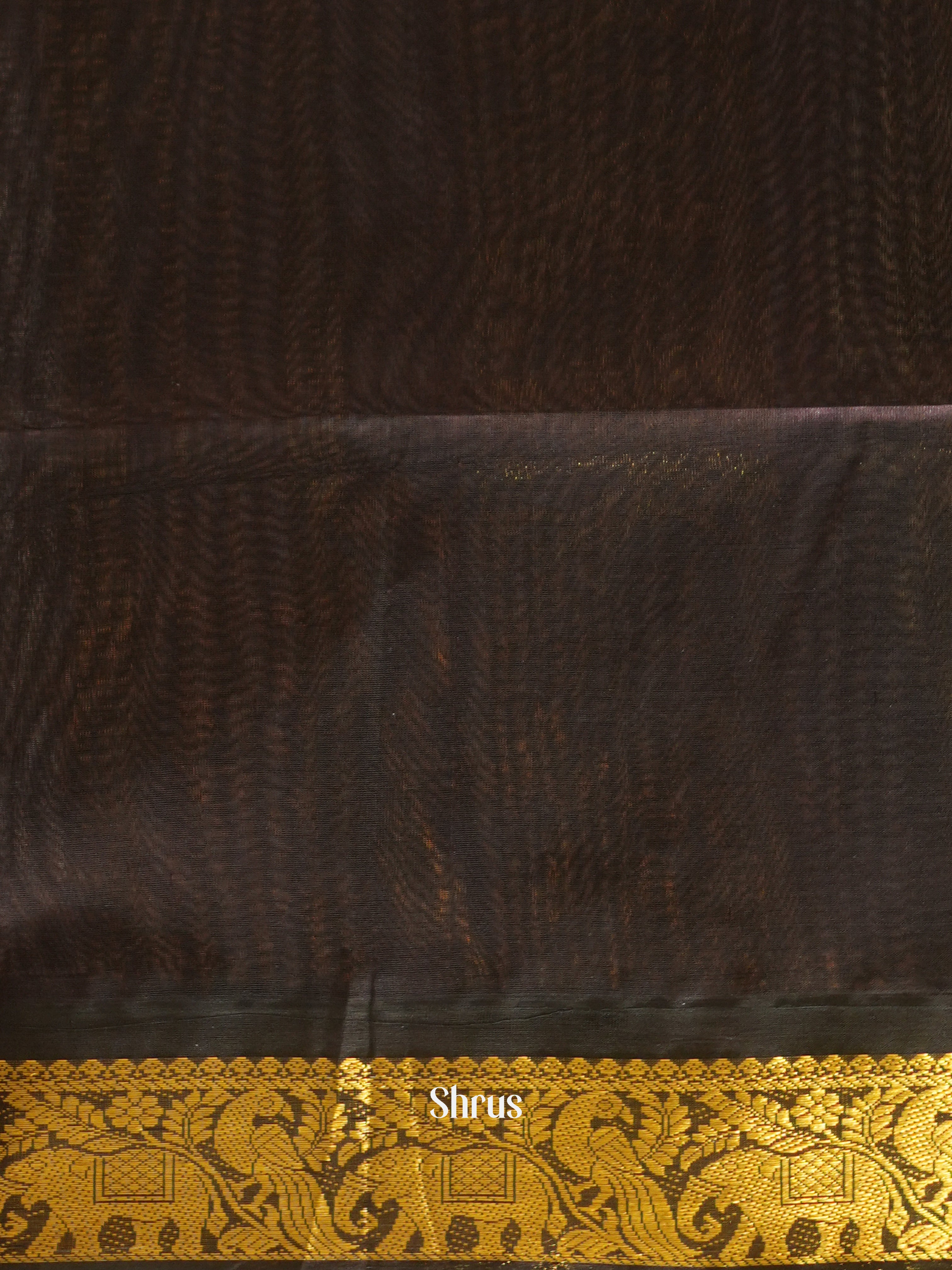 Grey & Brown - Silk Cotton Saree - Shop on ShrusEternity.com
