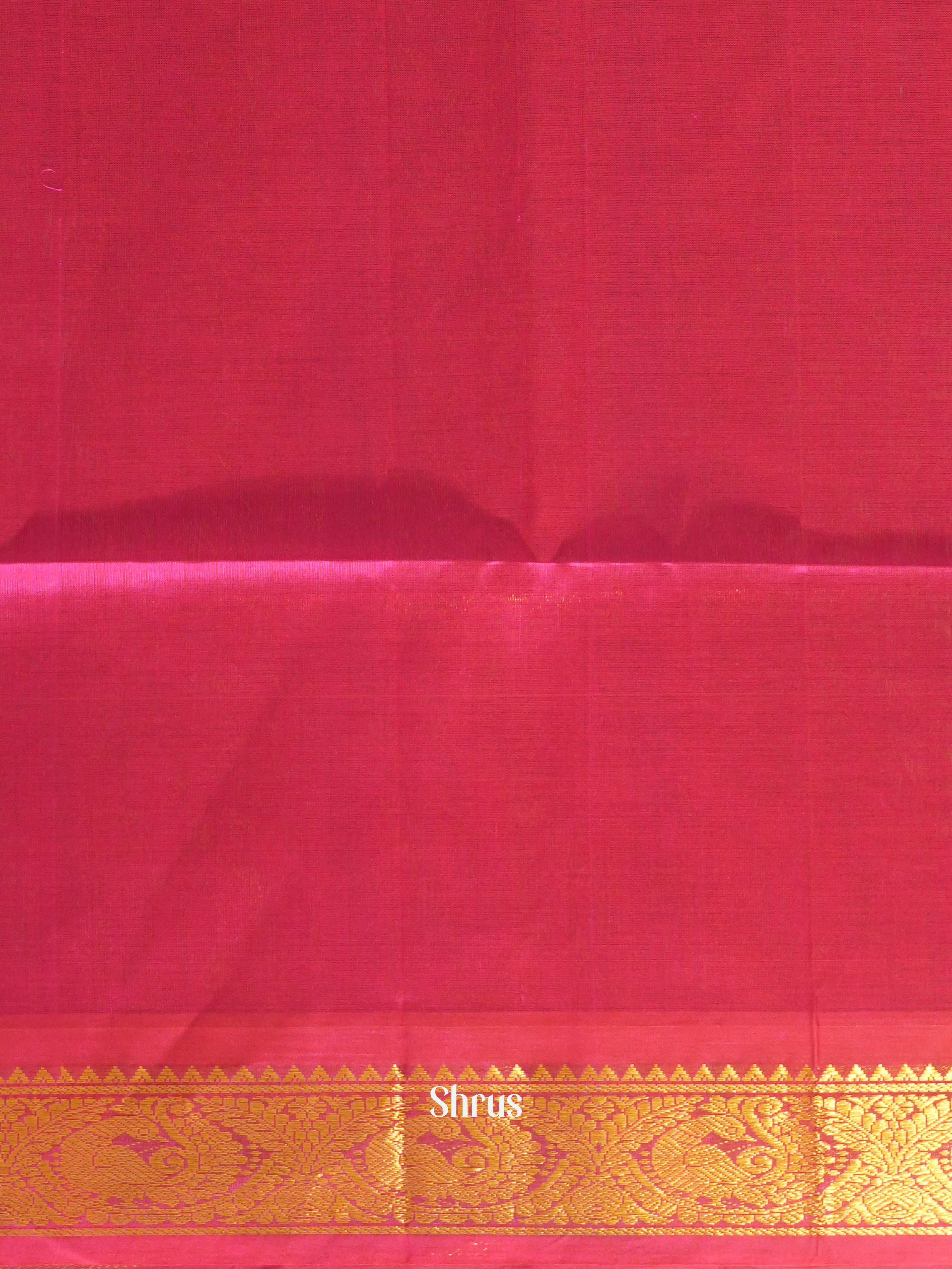 Green & Pink - Silk Cotton Saree - Shop on ShrusEternity.com