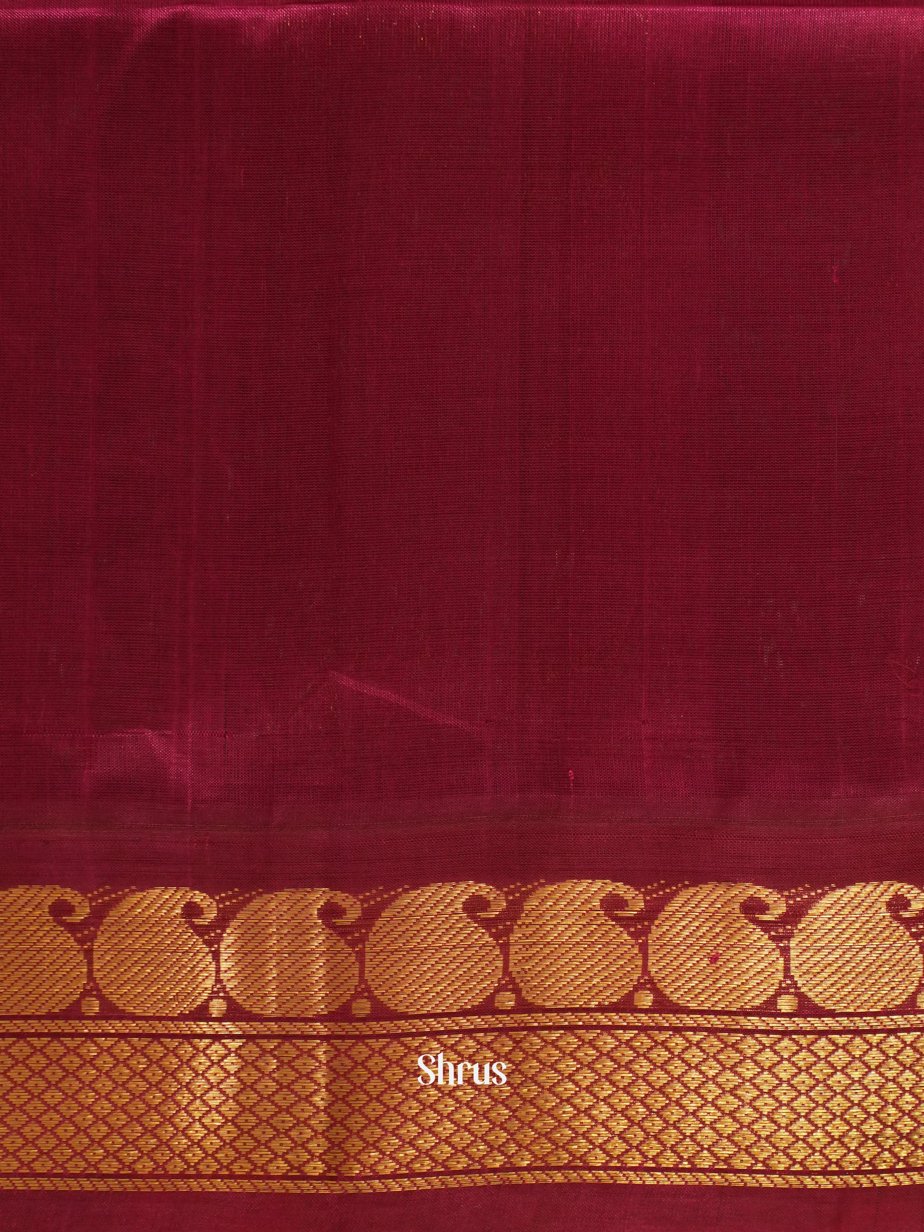 Green & Maroon - Silk Cotton Saree - Shop on ShrusEternity.com
