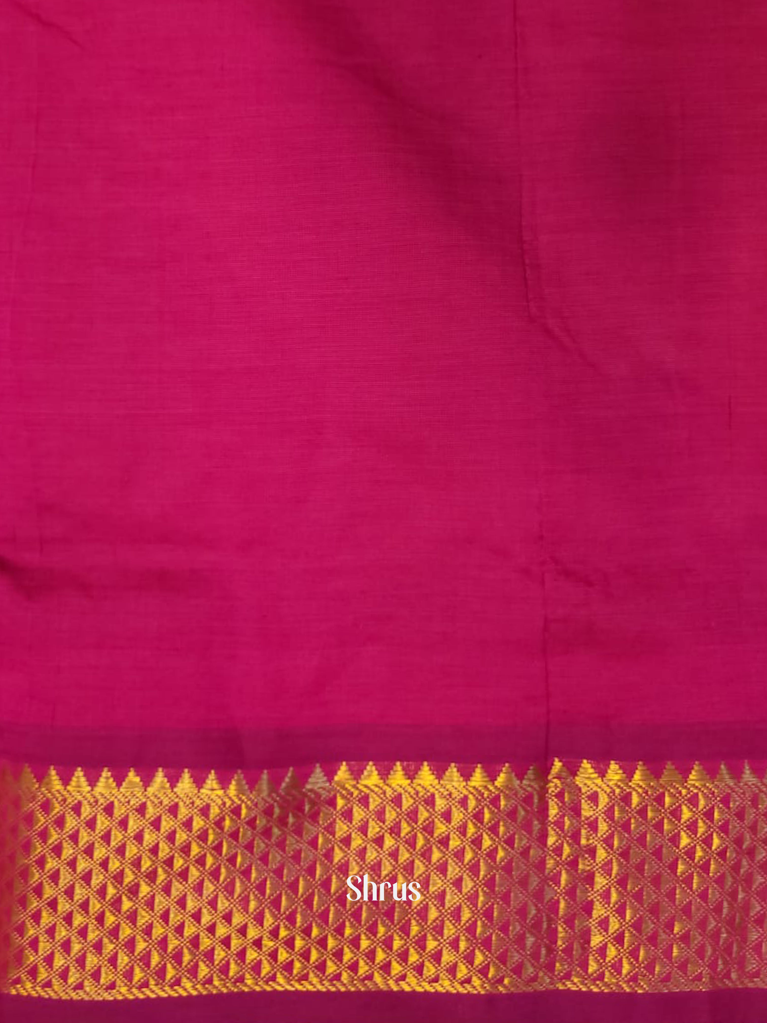 Mustard & Pink - Silk cotton-halfpure Saree - Shop on ShrusEternity.com