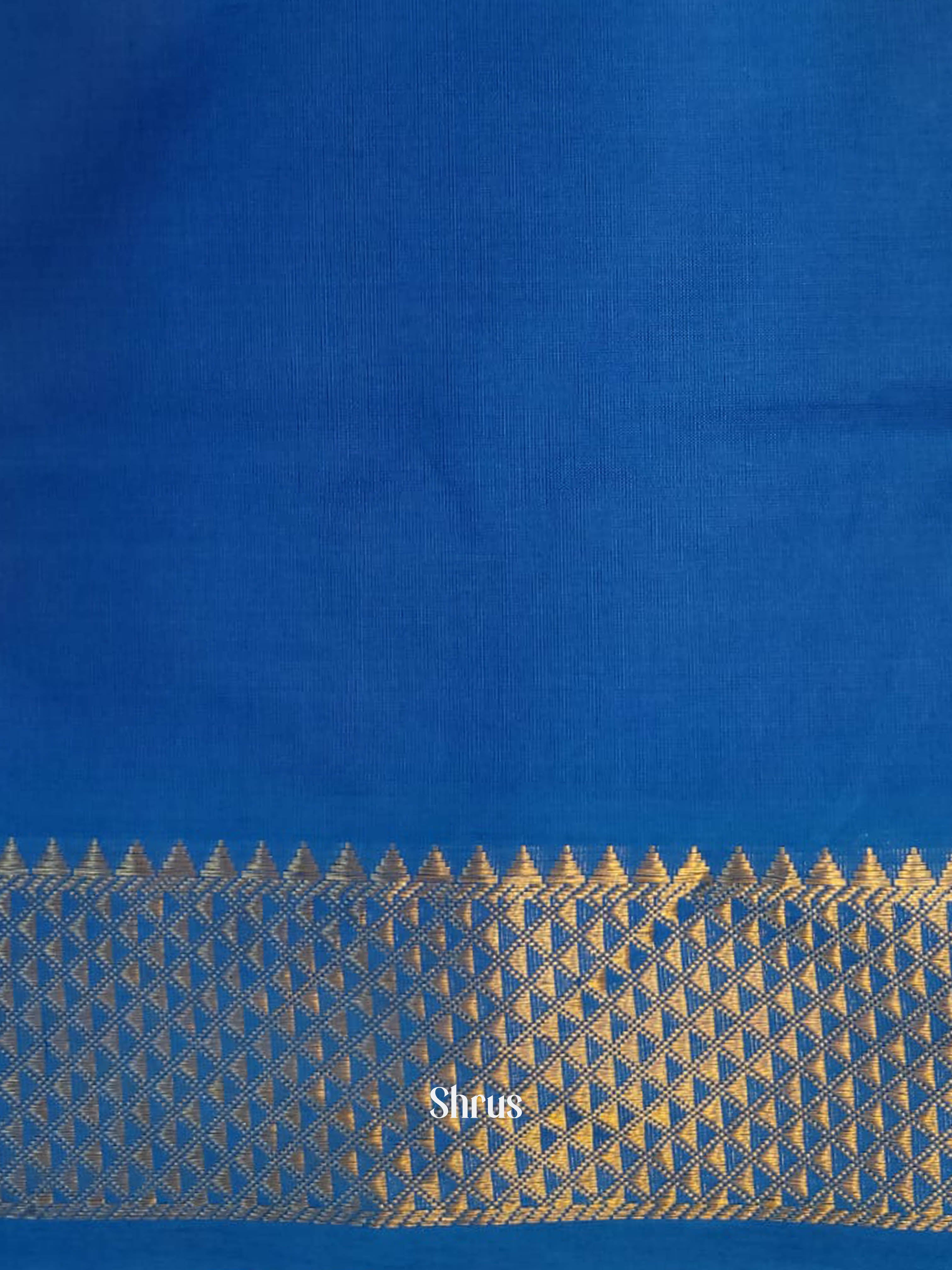 Red & Blue- Silkcotton-halfpure Saree - Shop on ShrusEternity.com