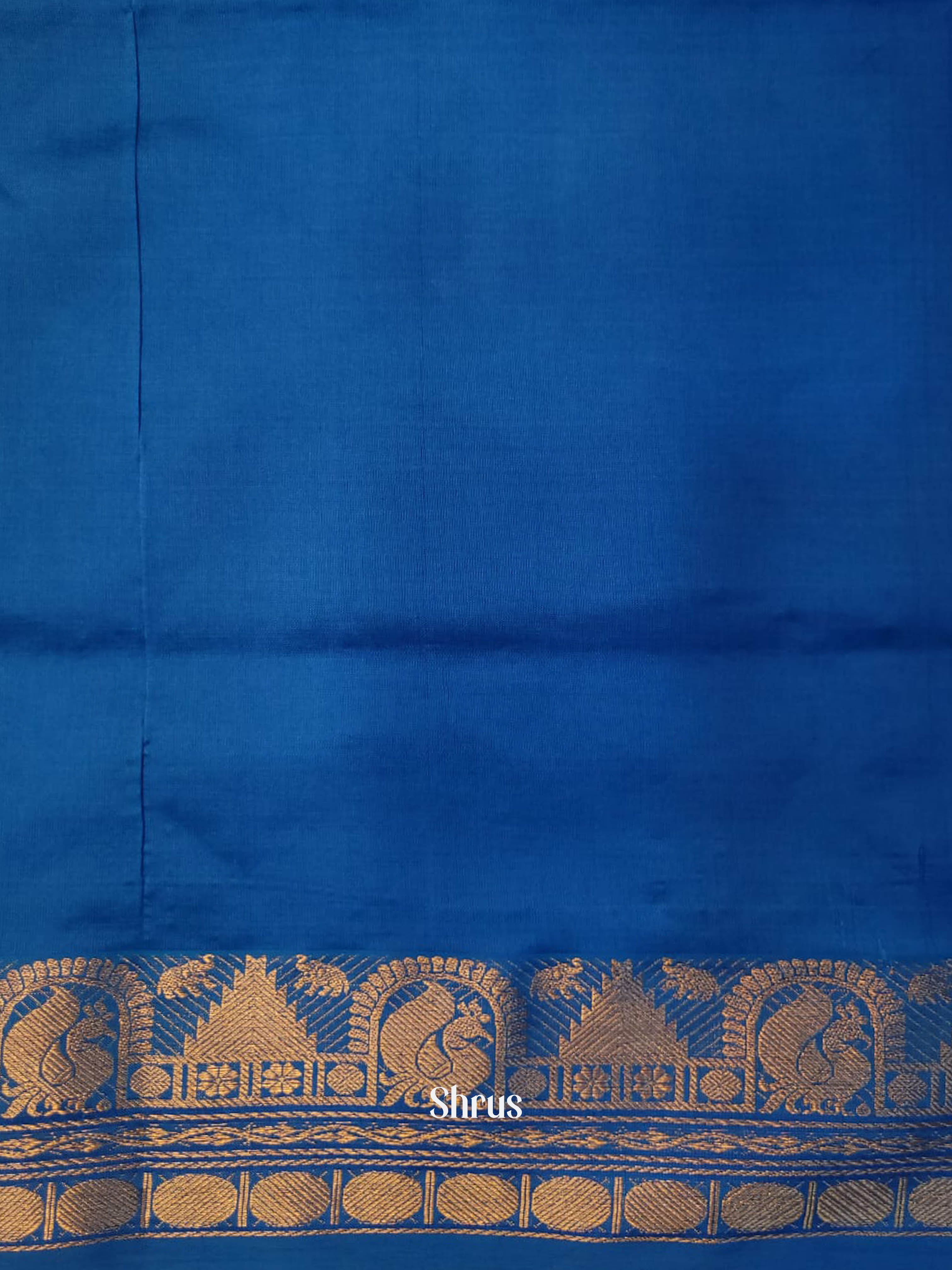 Blue & Teal - Silkcotton-halfpure Saree - Shop on ShrusEternity.com