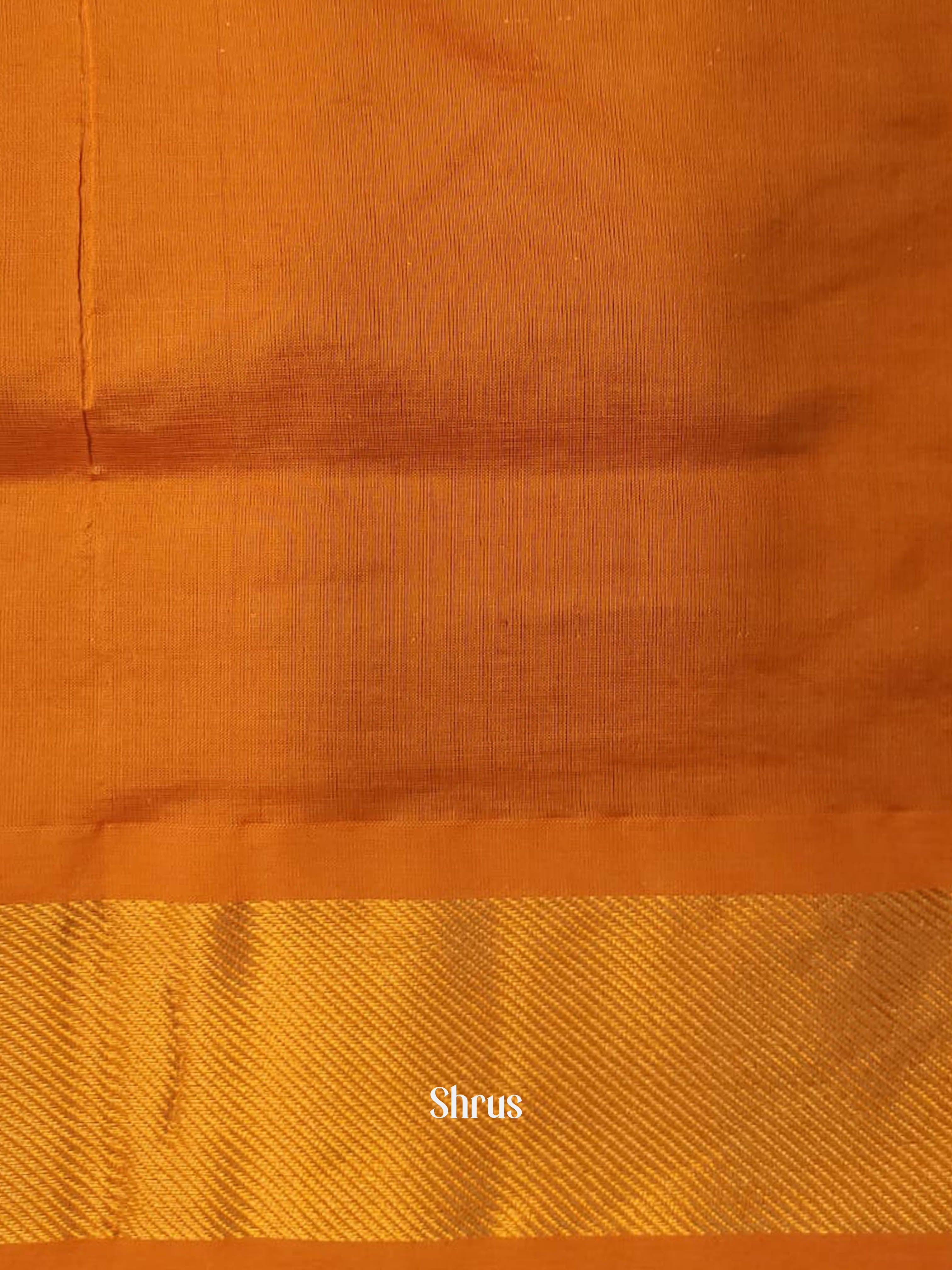 Blue & Mustard- Silk cotton-halfpure Saree - Shop on ShrusEternity.com