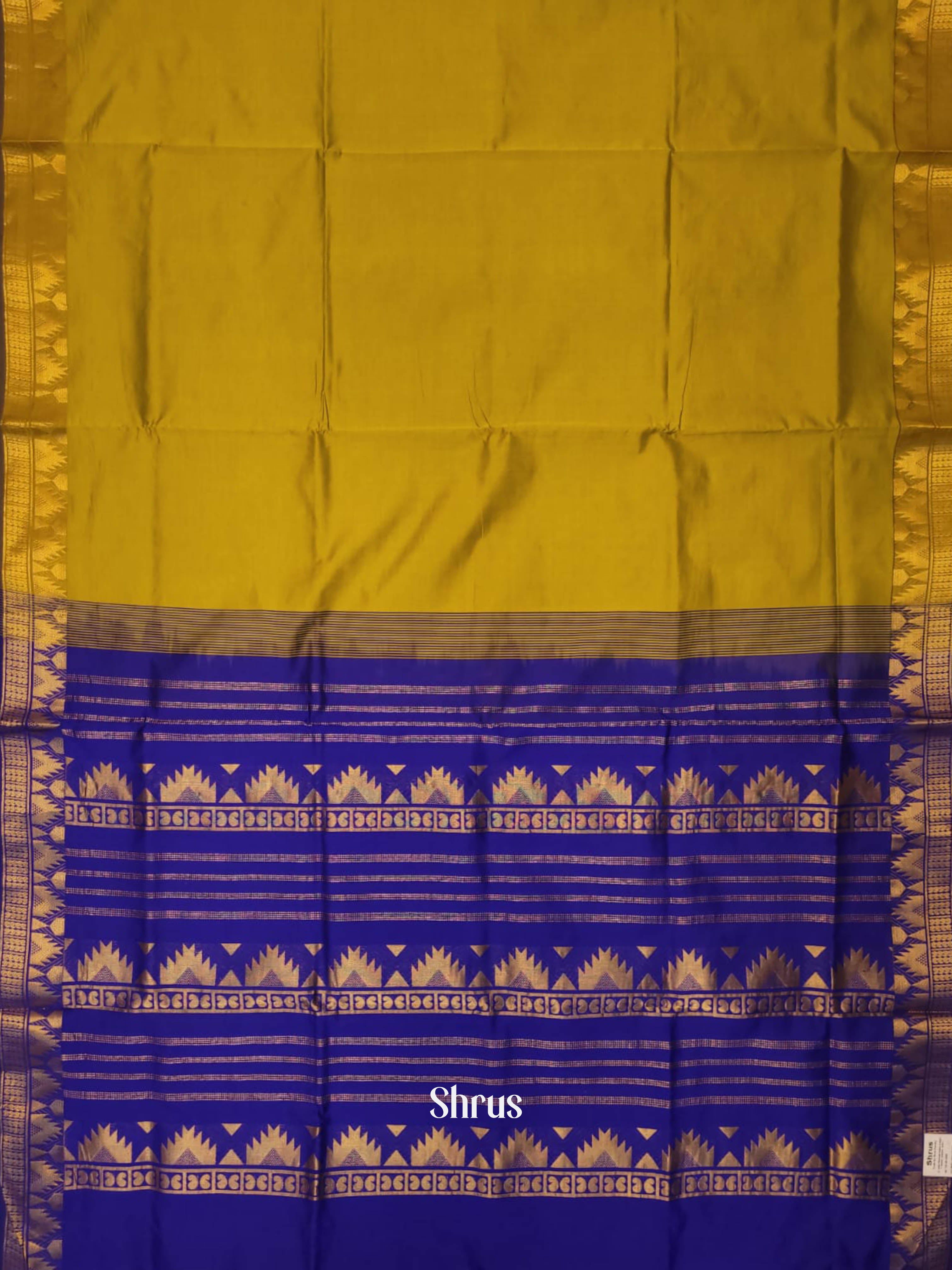 Green & Blue - Silk cotton-halfpure Saree - Shop on ShrusEternity.com