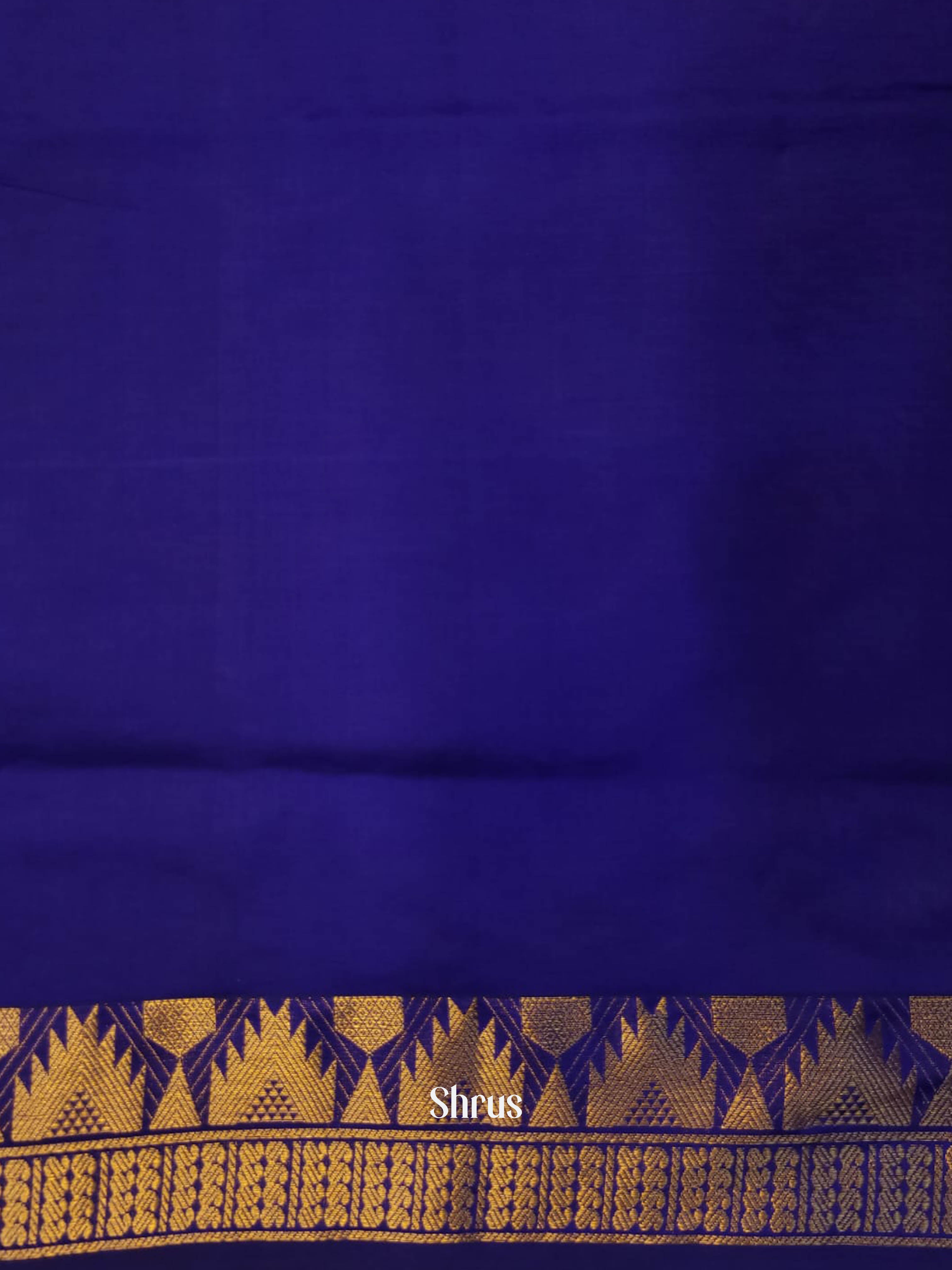 Green & Blue - Silk cotton-halfpure Saree - Shop on ShrusEternity.com