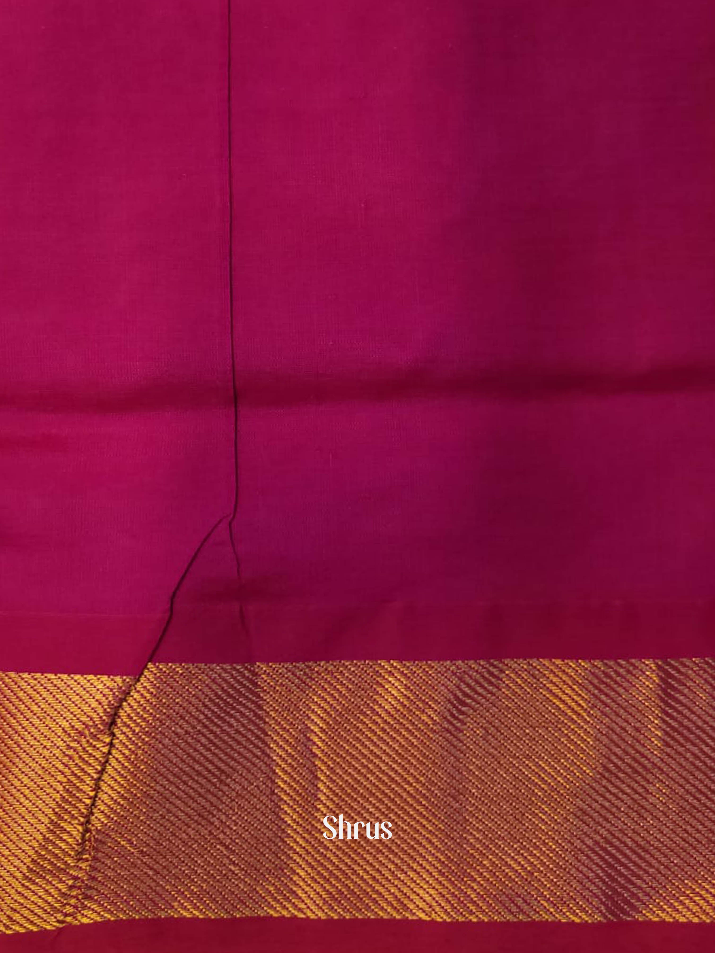 Mustard & Pink- Silk cotton-halfpure Saree - Shop on ShrusEternity.com