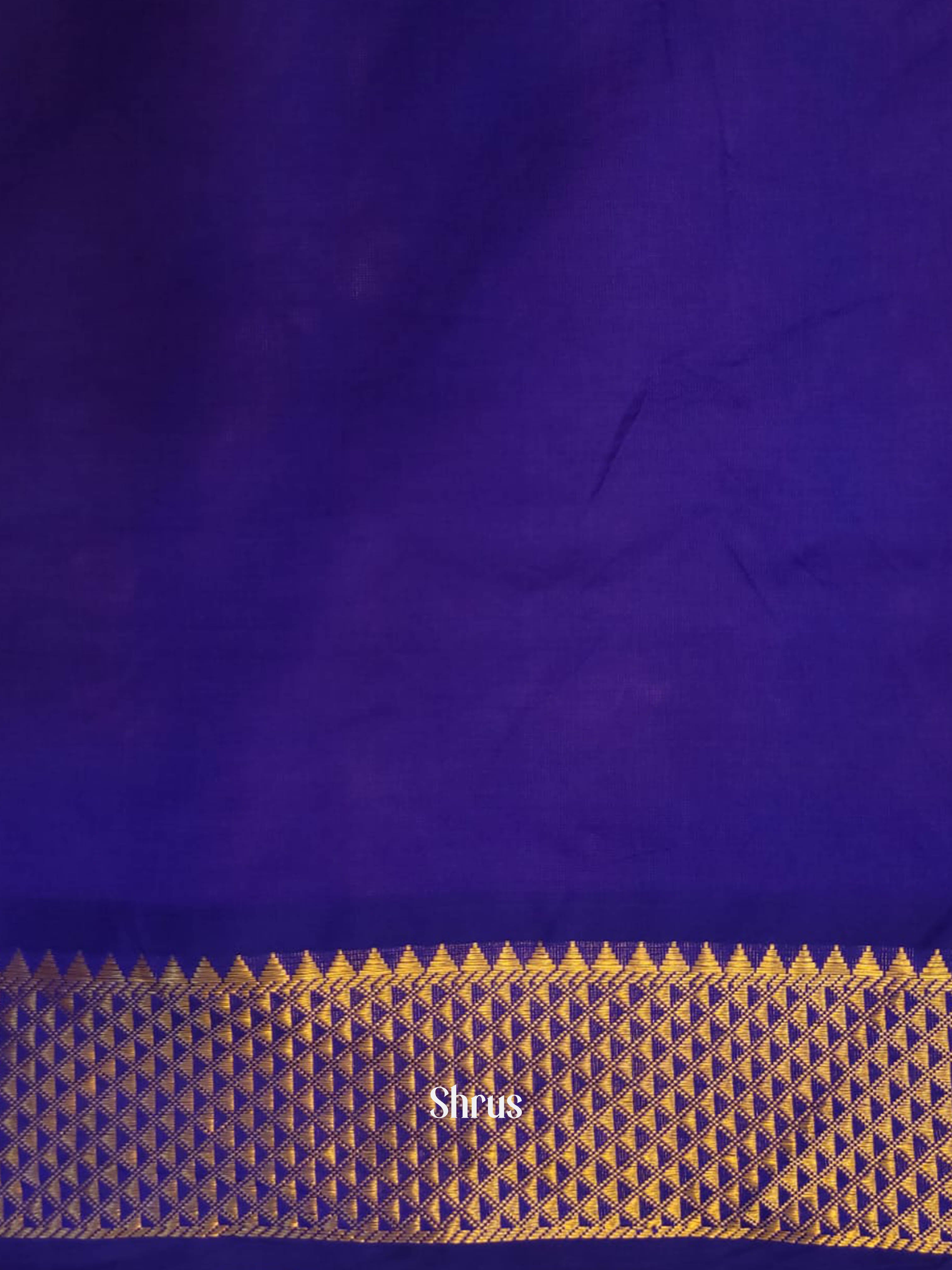 Orange & Blue - Silkcotton-halfpure Saree - Shop on ShrusEternity.com