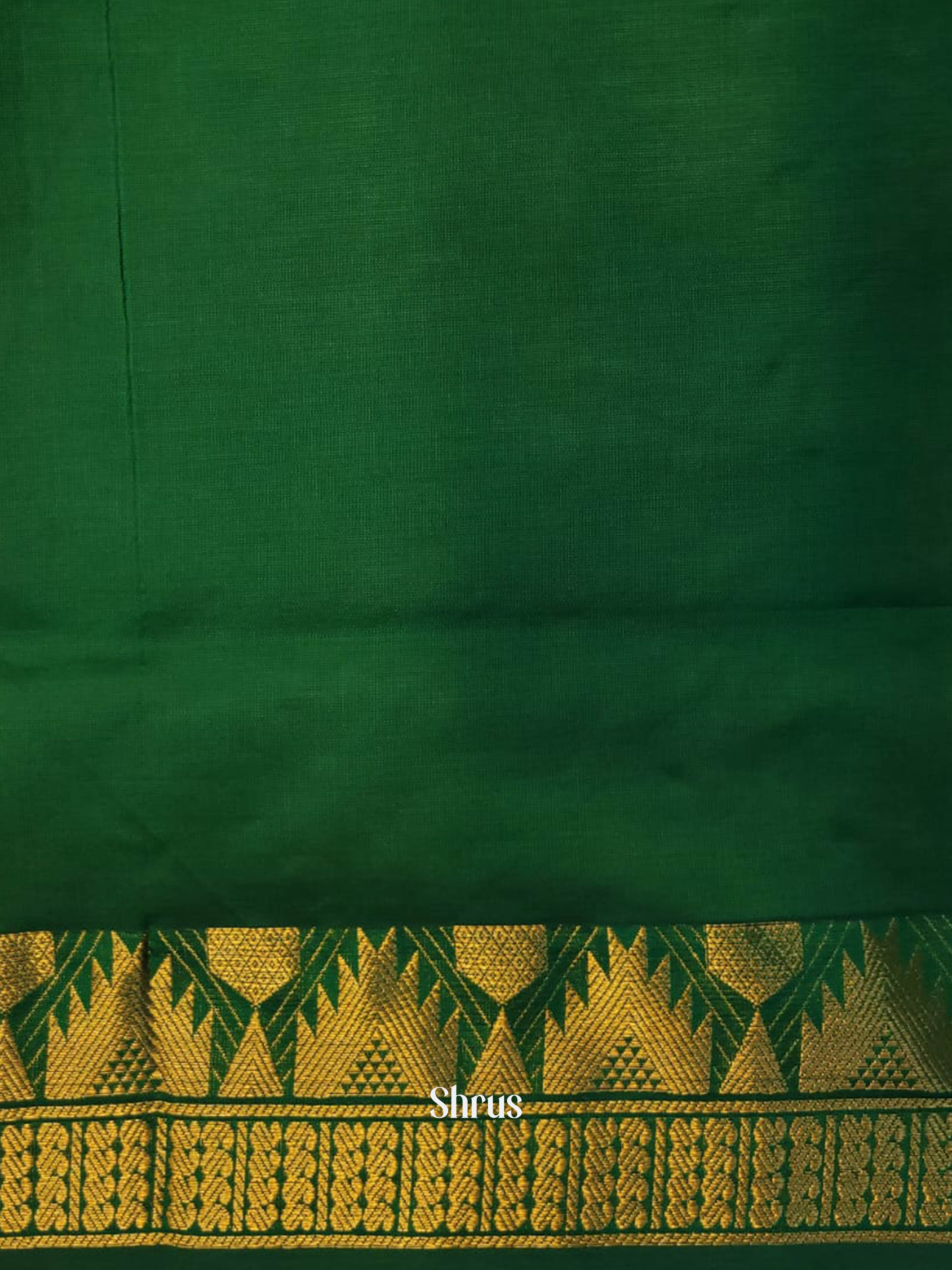 Yellow & Green - Silk cotton-halfpure Saree - Shop on ShrusEternity.com