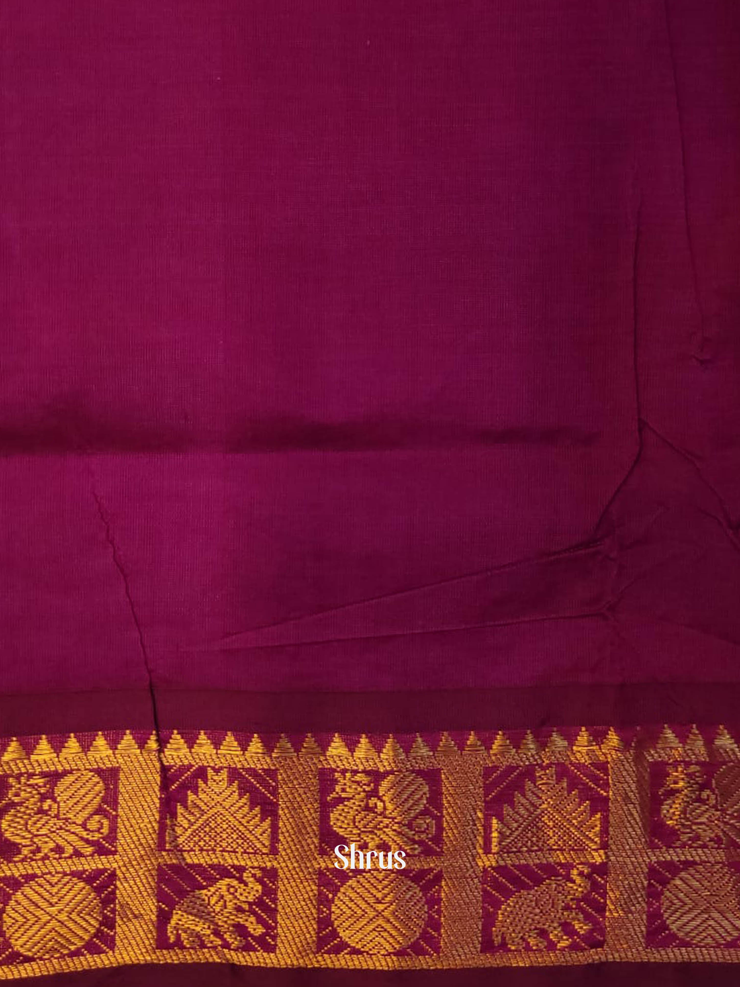 Blue & Purple - Silkcotton-halfpure Saree - Shop on ShrusEternity.com