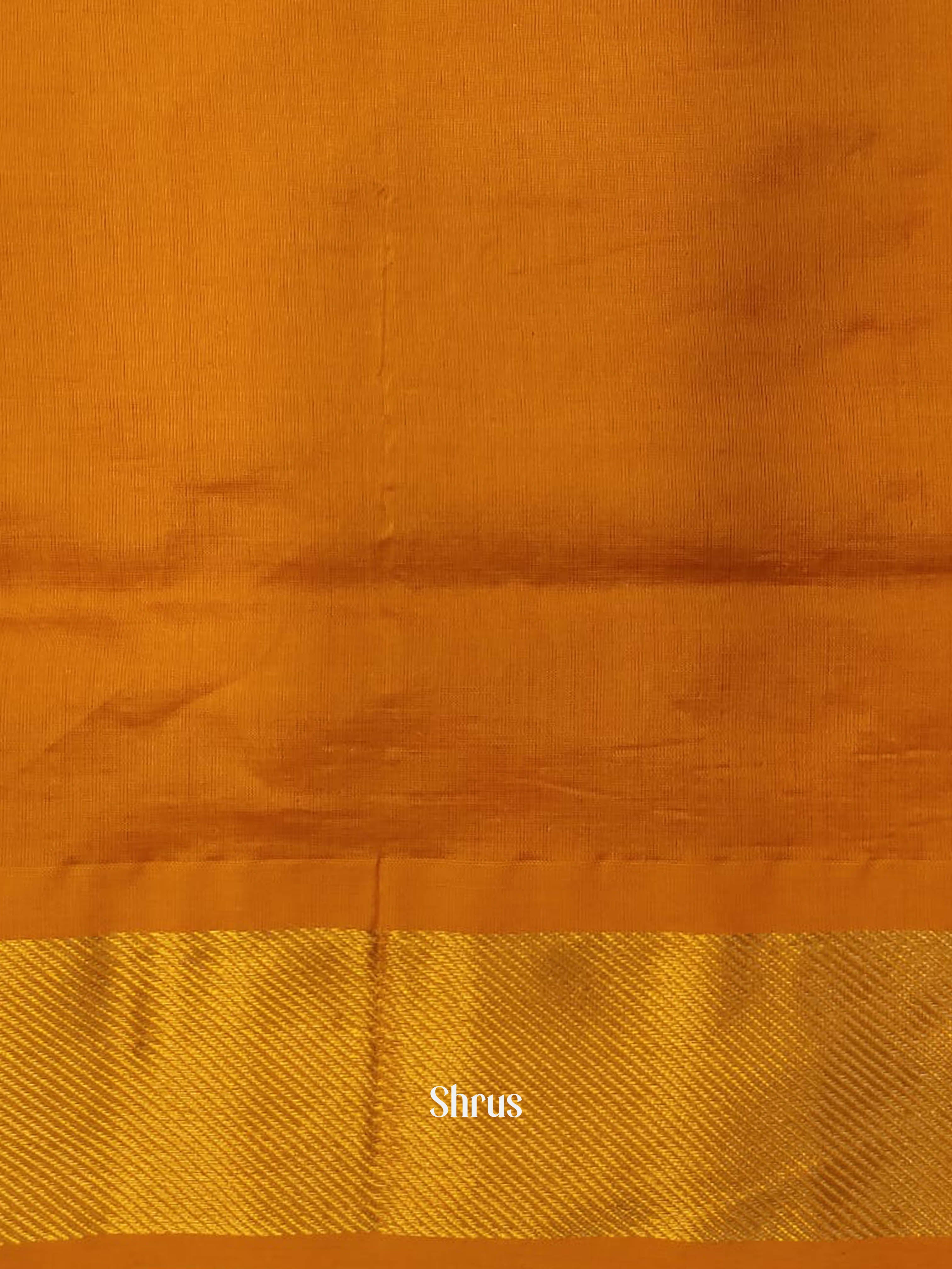 Pink & Mustard - Silk cotton-halfpure Saree - Shop on ShrusEternity.com