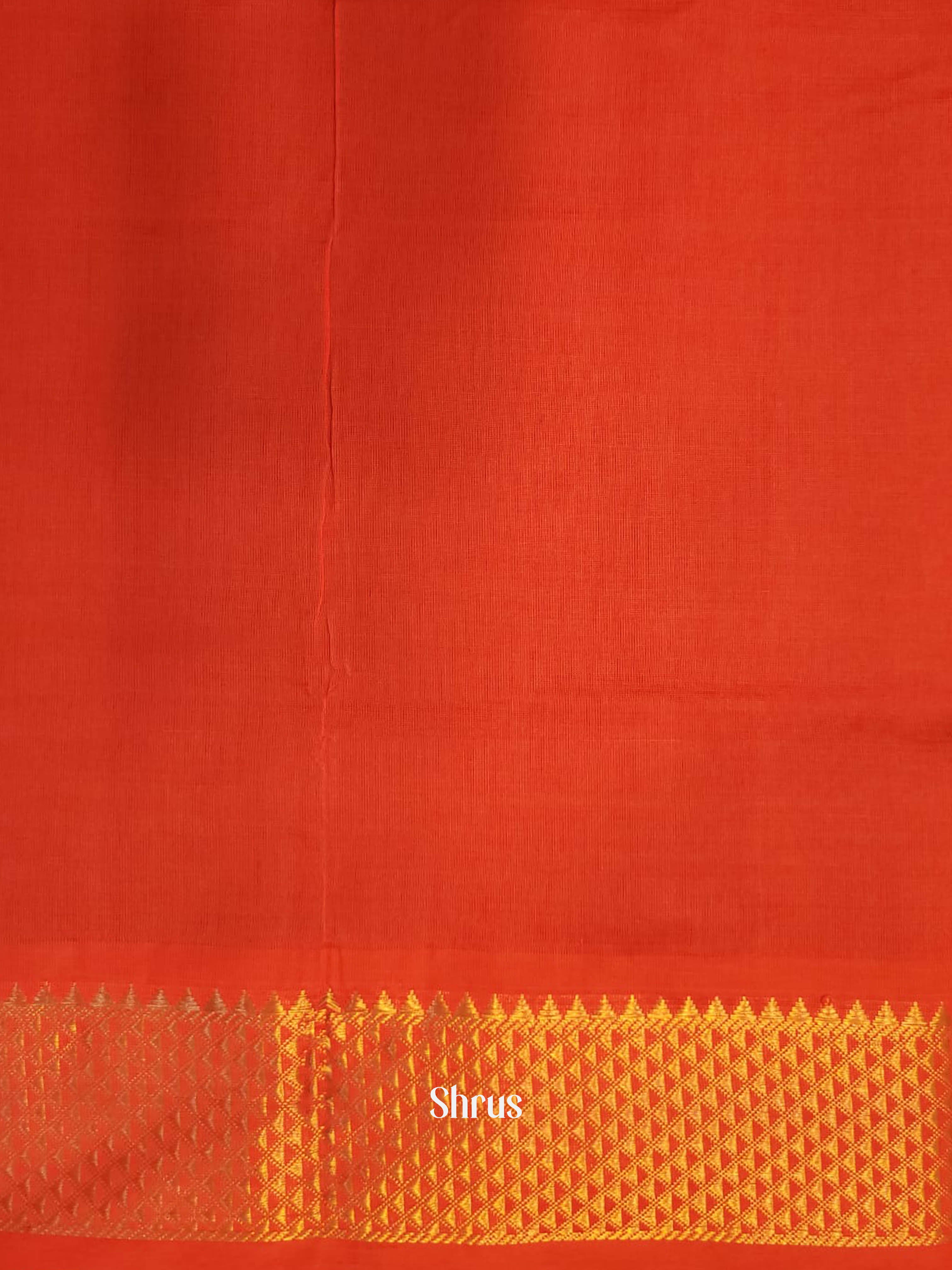 Blue & Orange - Silkcotton-halfpure Saree - Shop on ShrusEternity.com