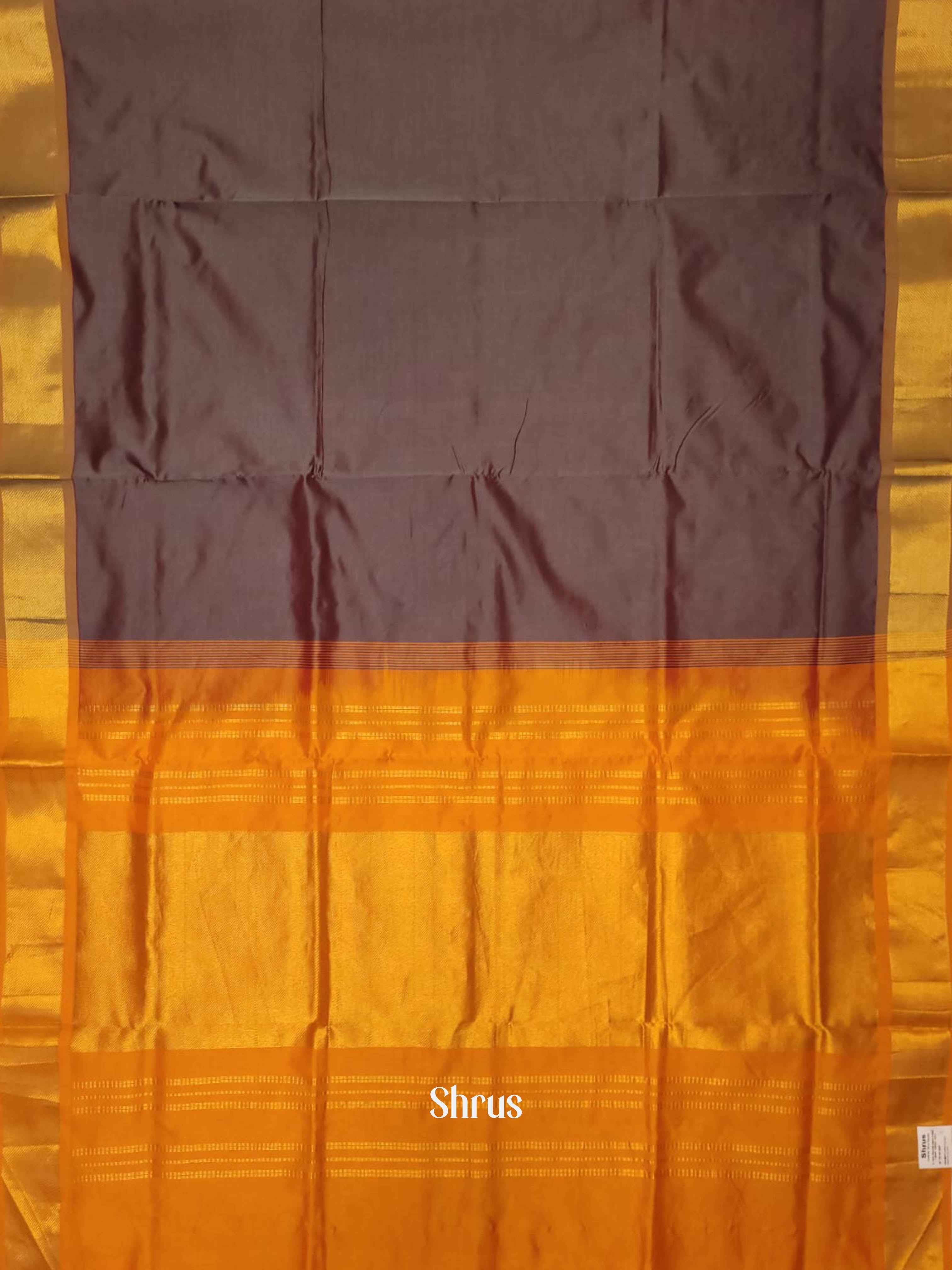 Grey & Mustard - Silk cotton-halfpure Saree - Shop on ShrusEternity.com
