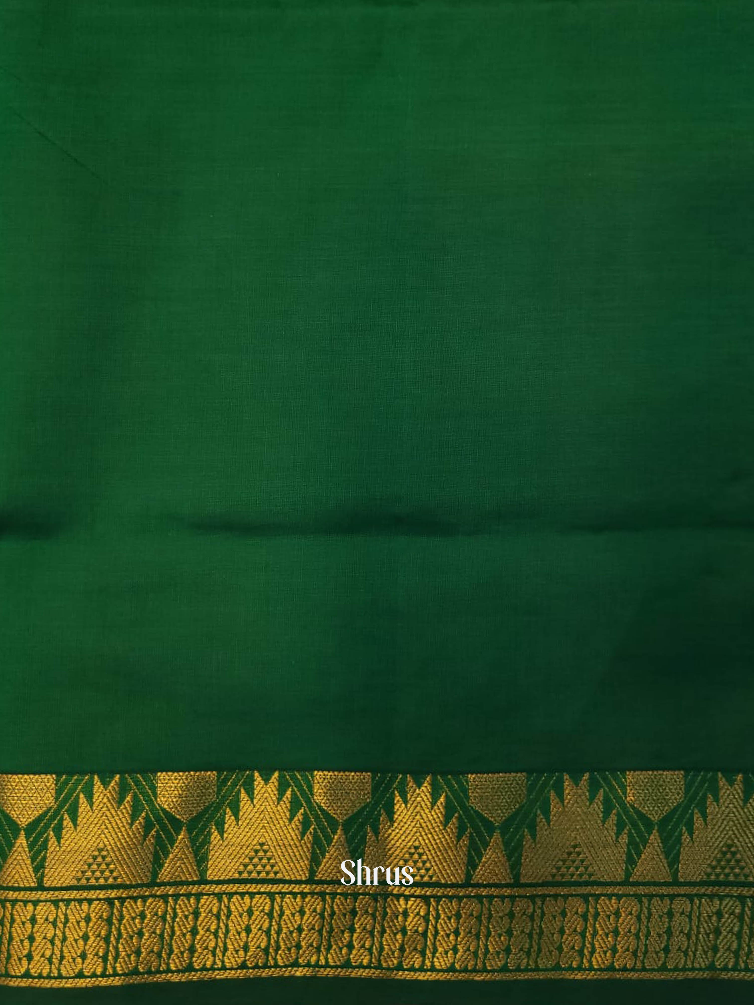 Pink & Green - Silkcotton-halfpure Saree - Shop on ShrusEternity.com