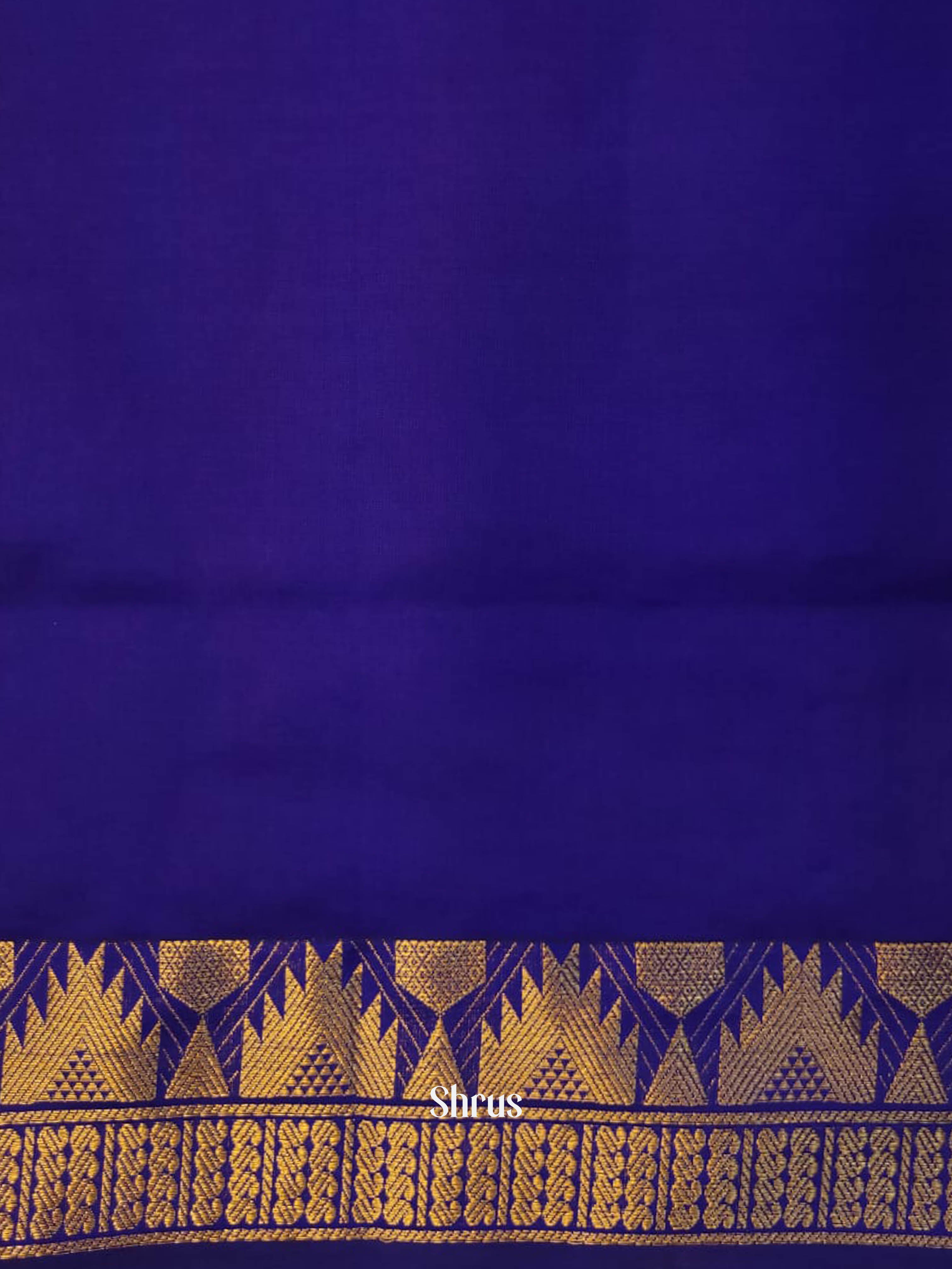 Orange & Blue - Silkcotton-halfpure Saree - Shop on ShrusEternity.com