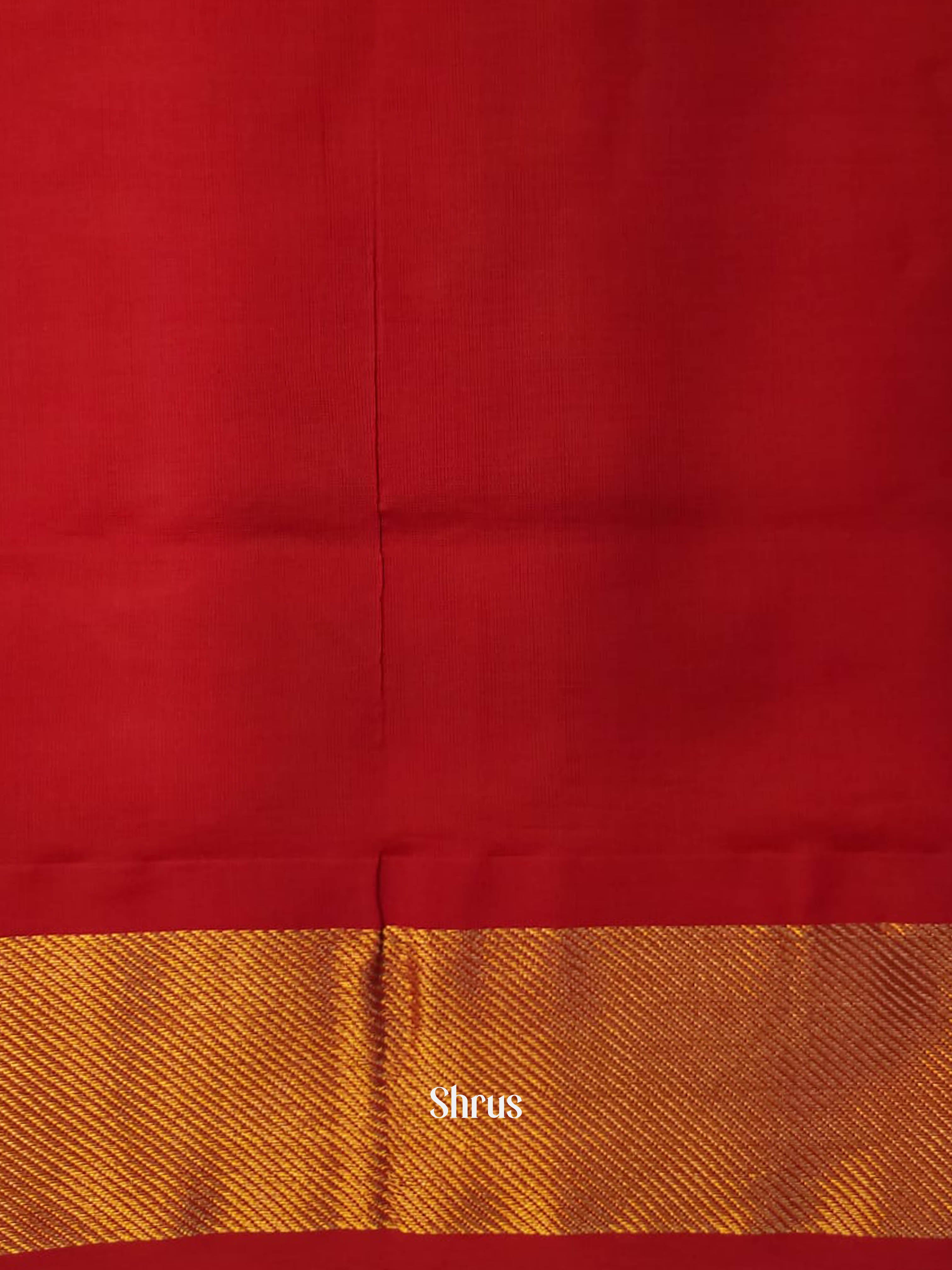 Green & Red - Silk cotton-halfpure Saree - Shop on ShrusEternity.com