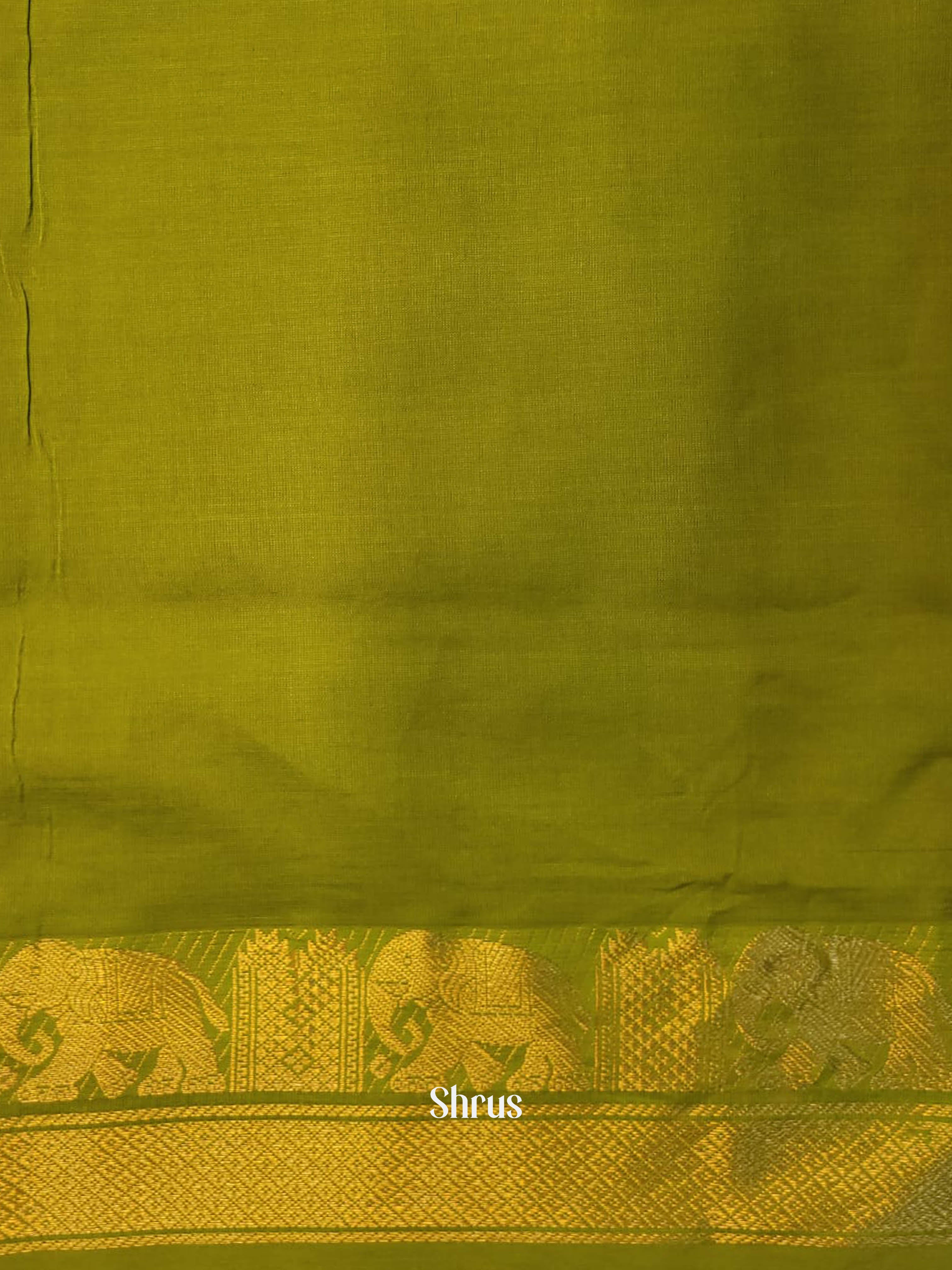 Pink & Green - Silkcotton-halfpure Saree - Shop on ShrusEternity.com