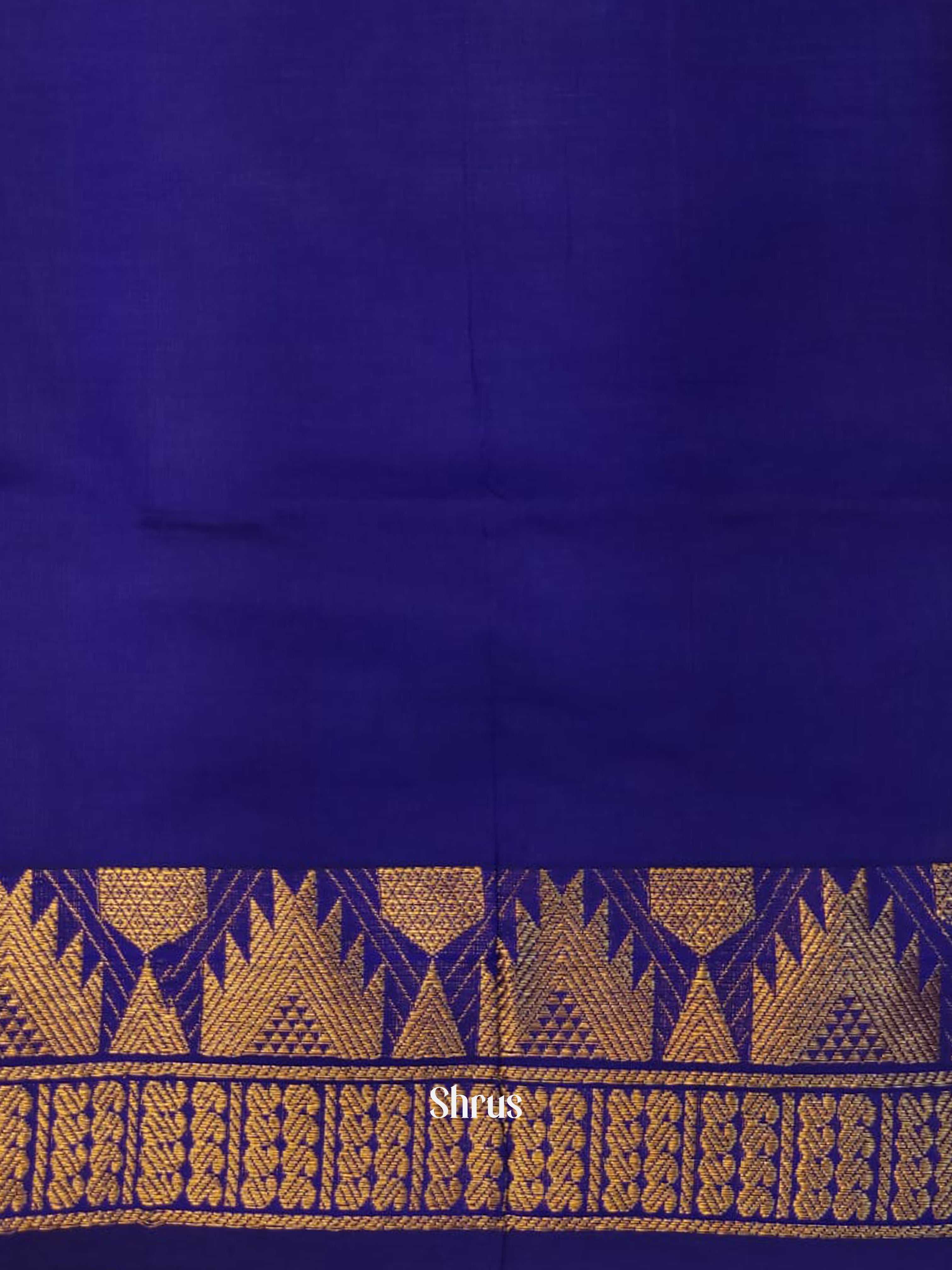 Green & Blue - Silk cotton-halfpure Saree - Shop on ShrusEternity.com