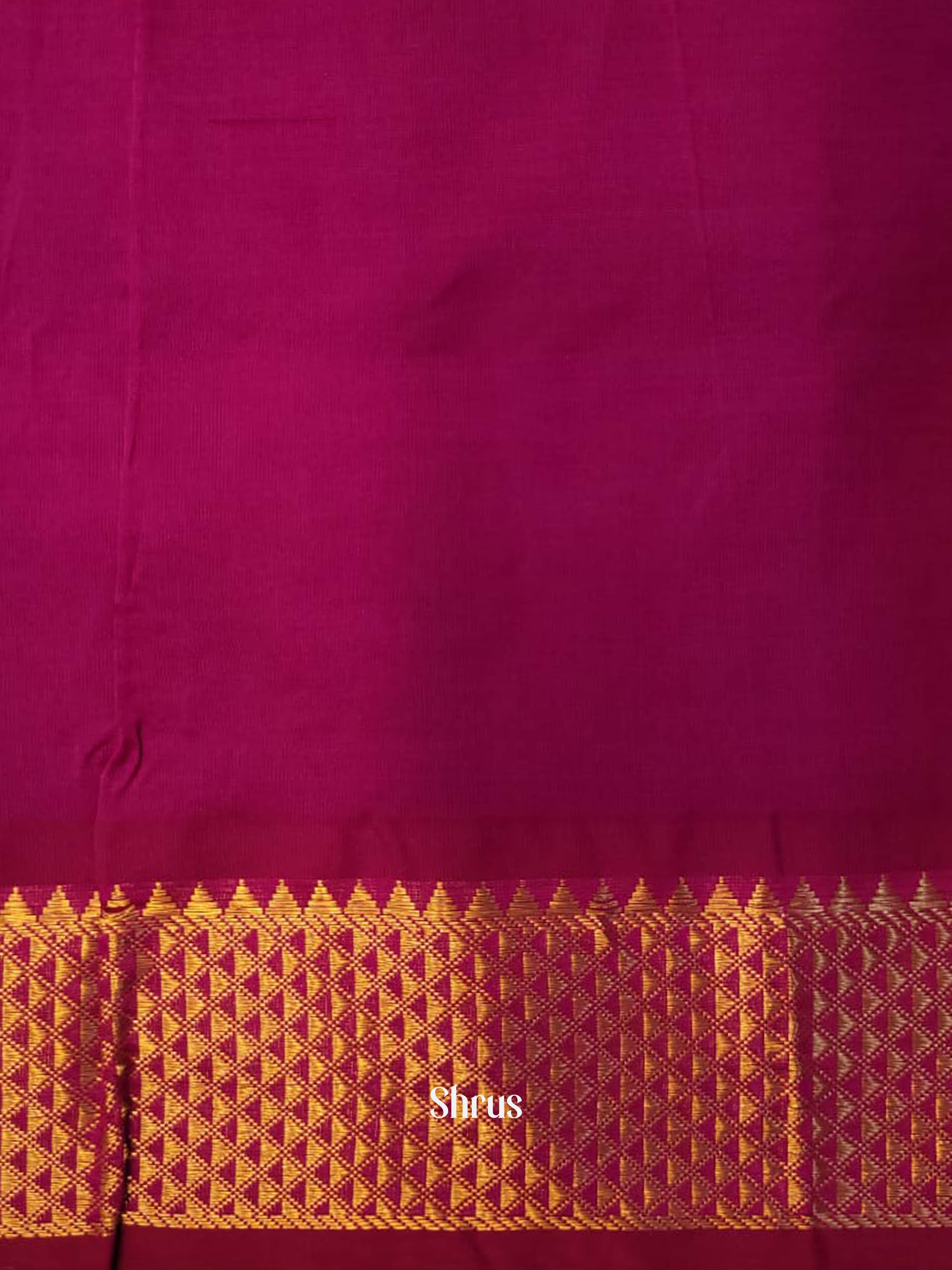 Blue & Pink - Silk cotton-halfpure Saree - Shop on ShrusEternity.com