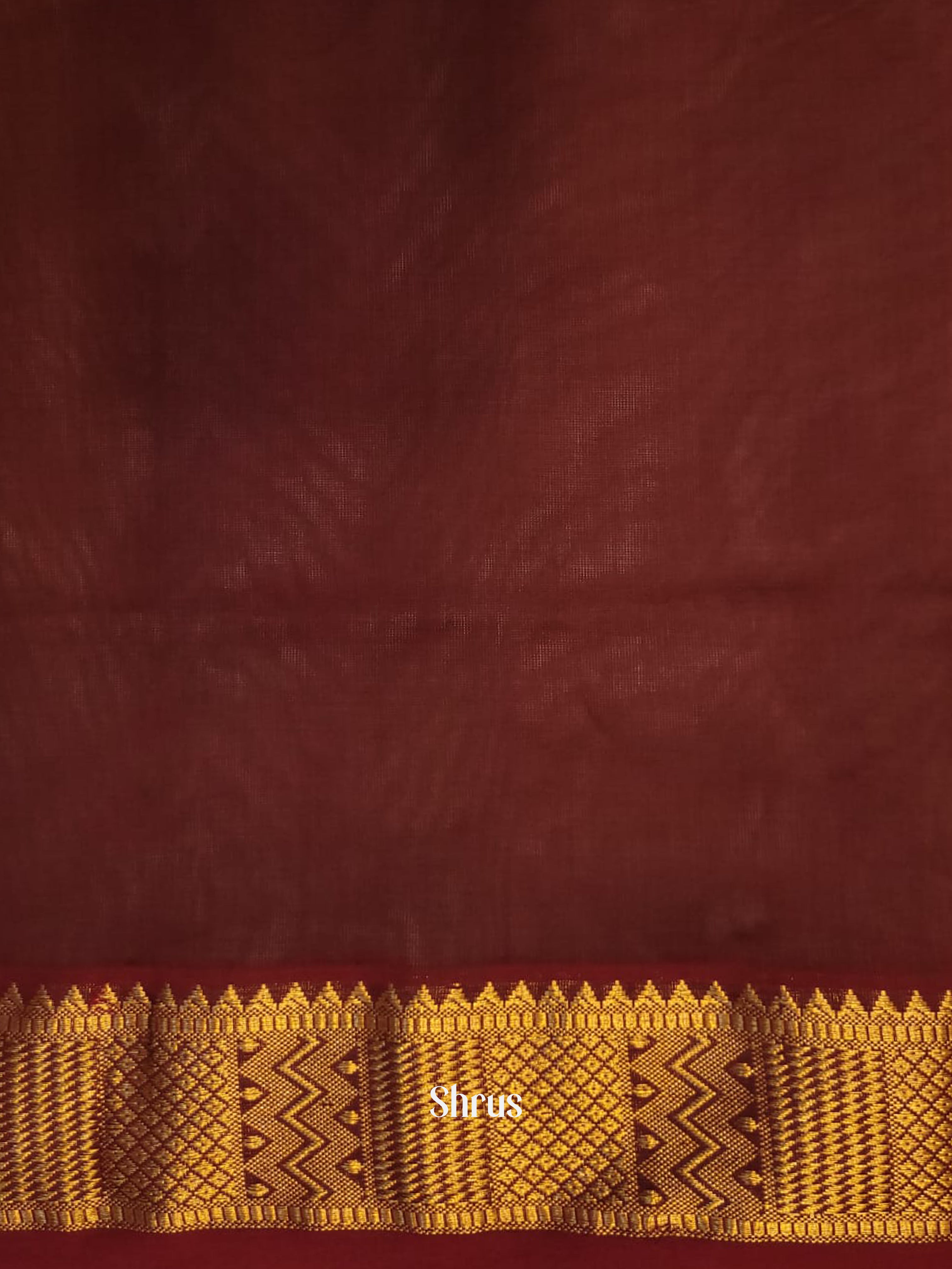 Teal & Maroon - Silk cotton-halfpure Saree - Shop on ShrusEternity.com