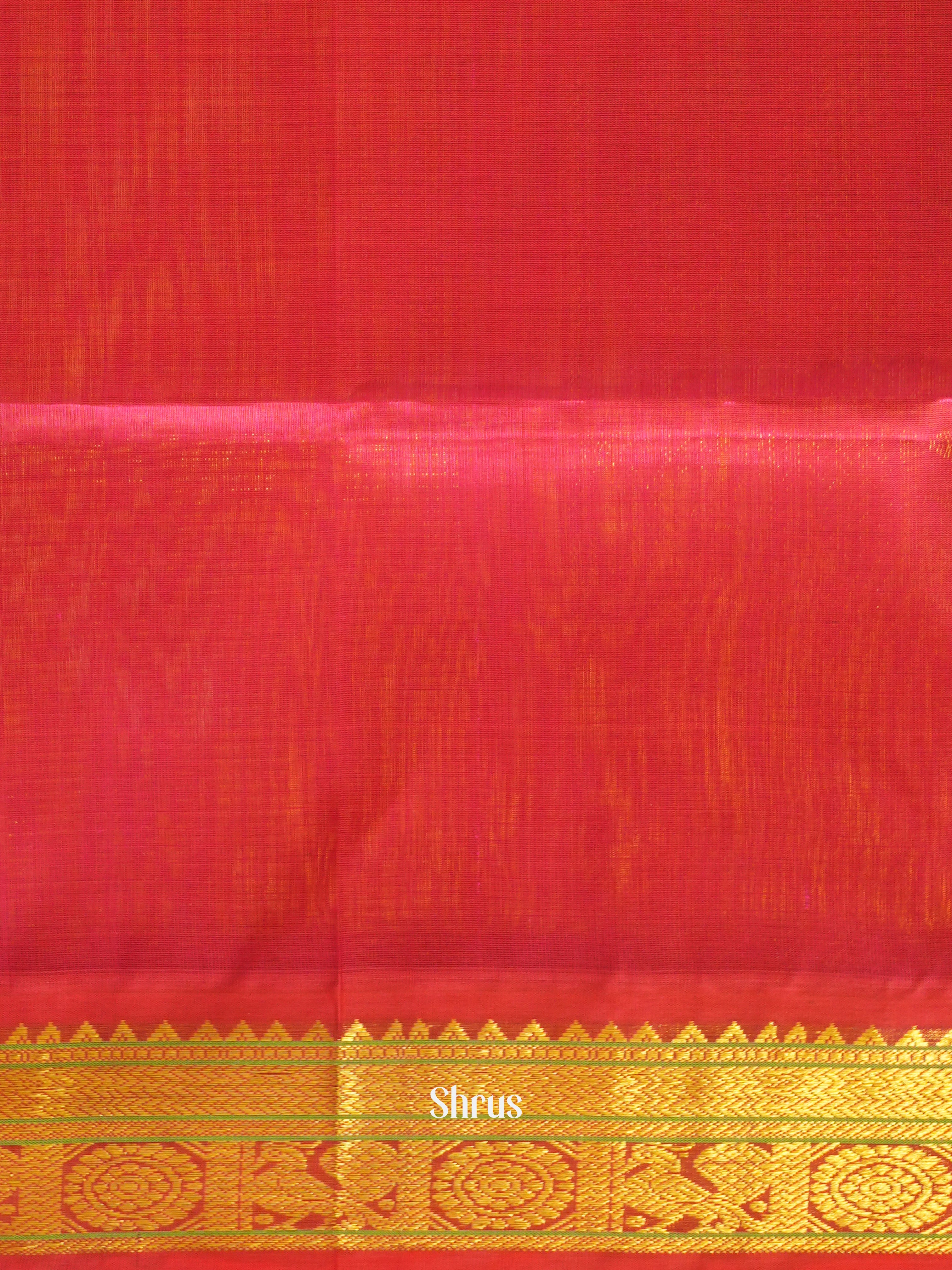 Mustard & Reddish Pink - Silk Cotton Saree - Shop on ShrusEternity.com