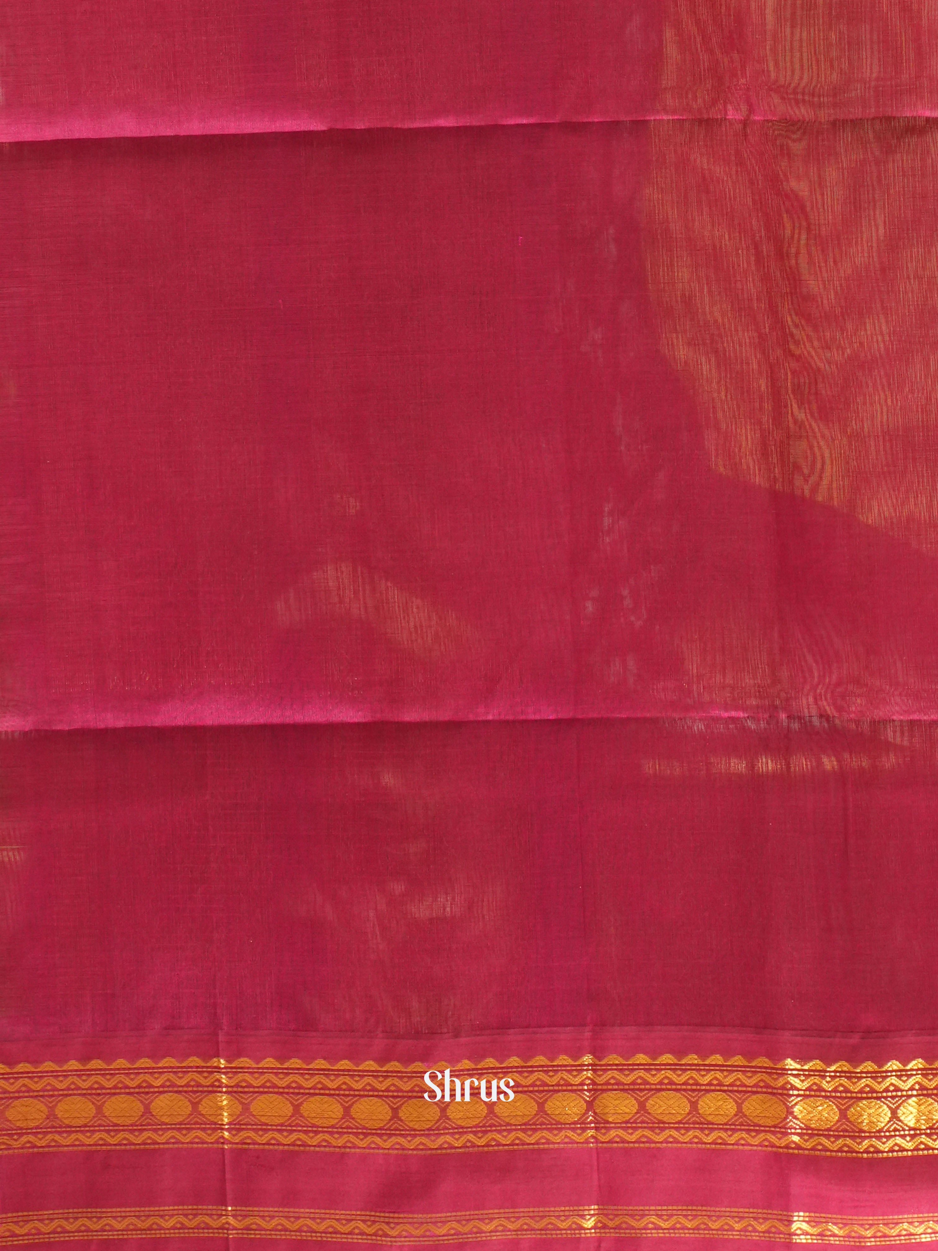 Green & Maroon -Silk Cotton Saree - Shop on ShrusEternity.com