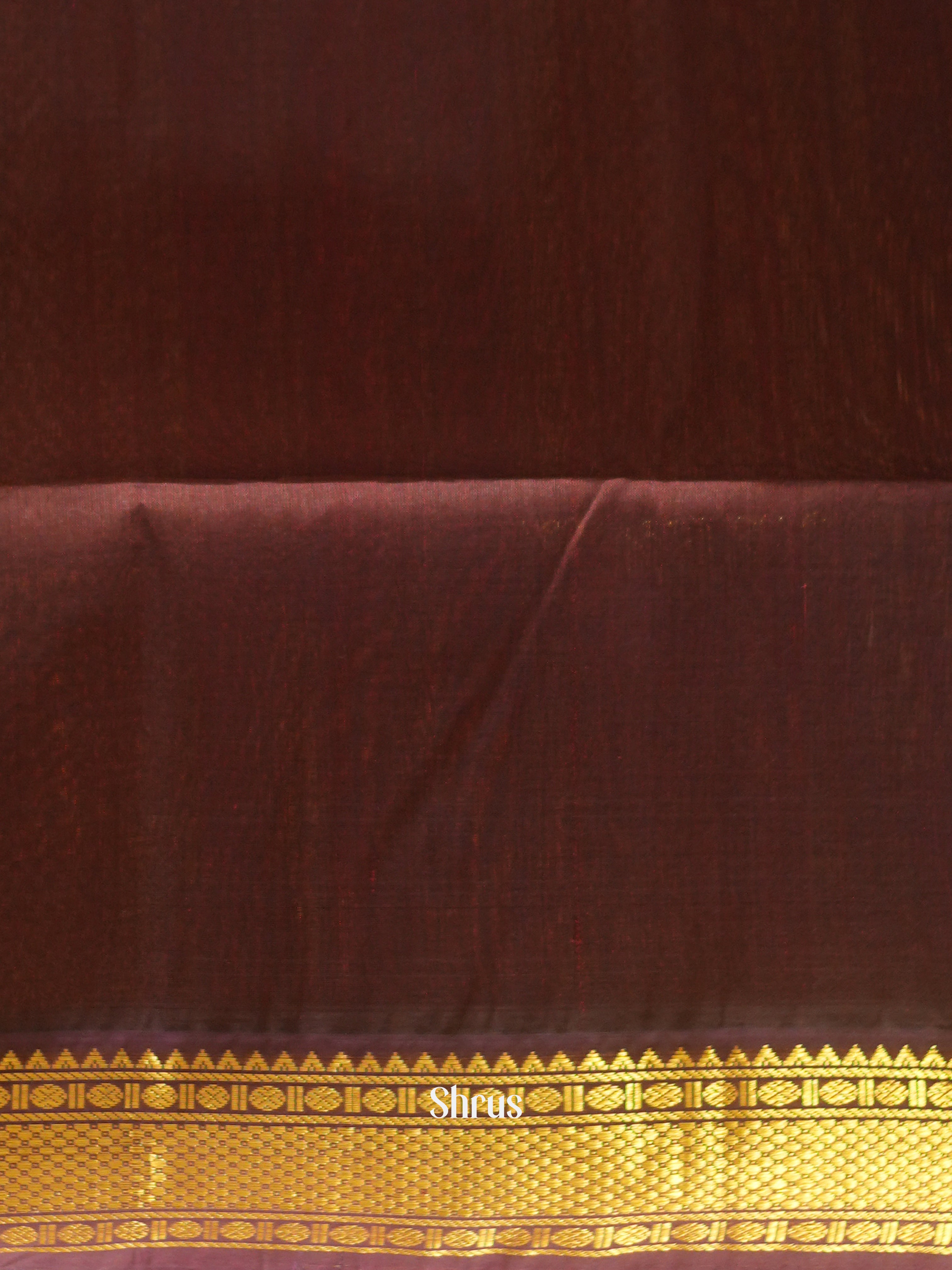 Pink & Brown - Silk Cotton Saree - Shop on ShrusEternity.com