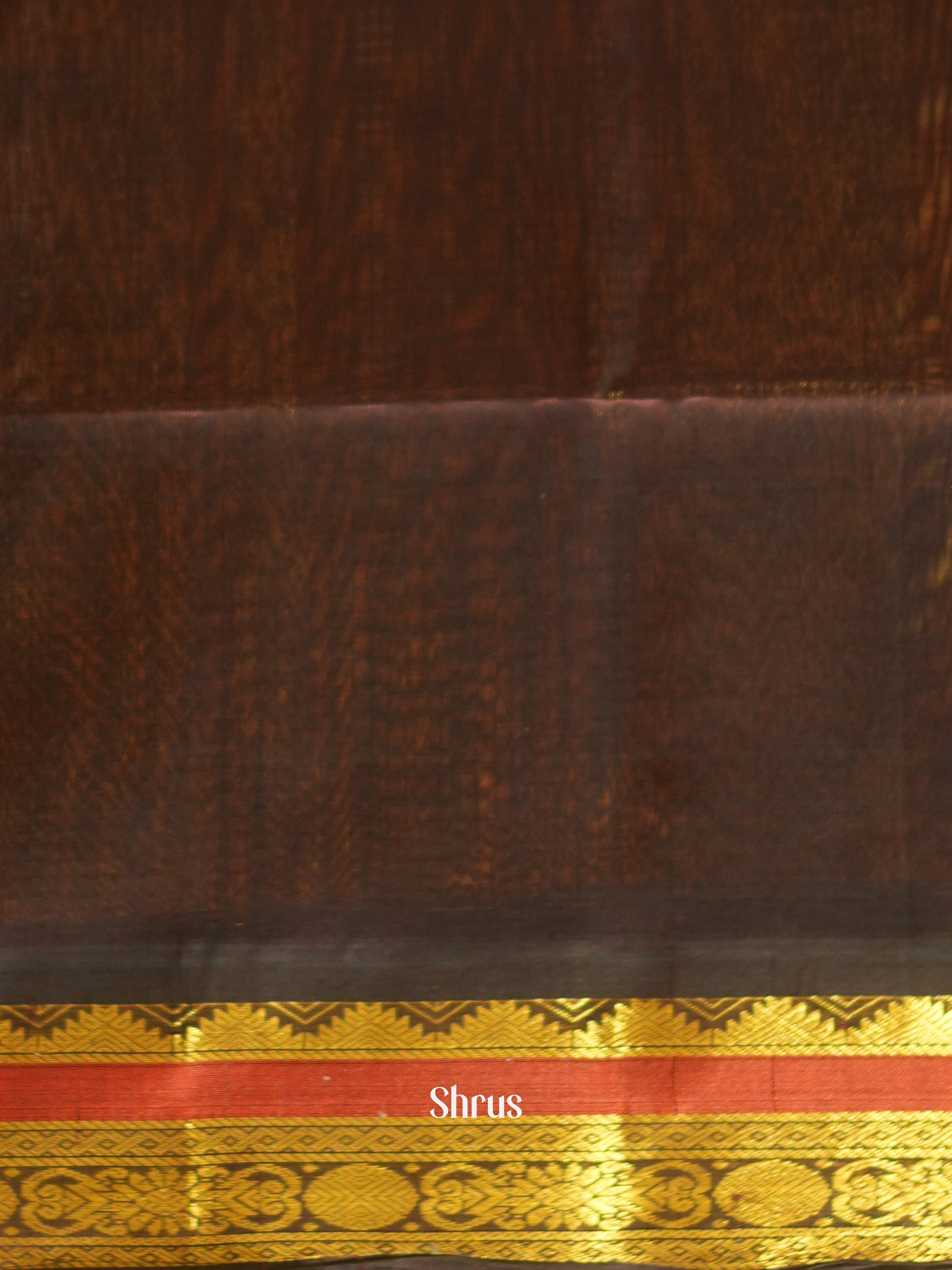 Yellow & Brown - Silk Cotton Saree - Shop on ShrusEternity.com
