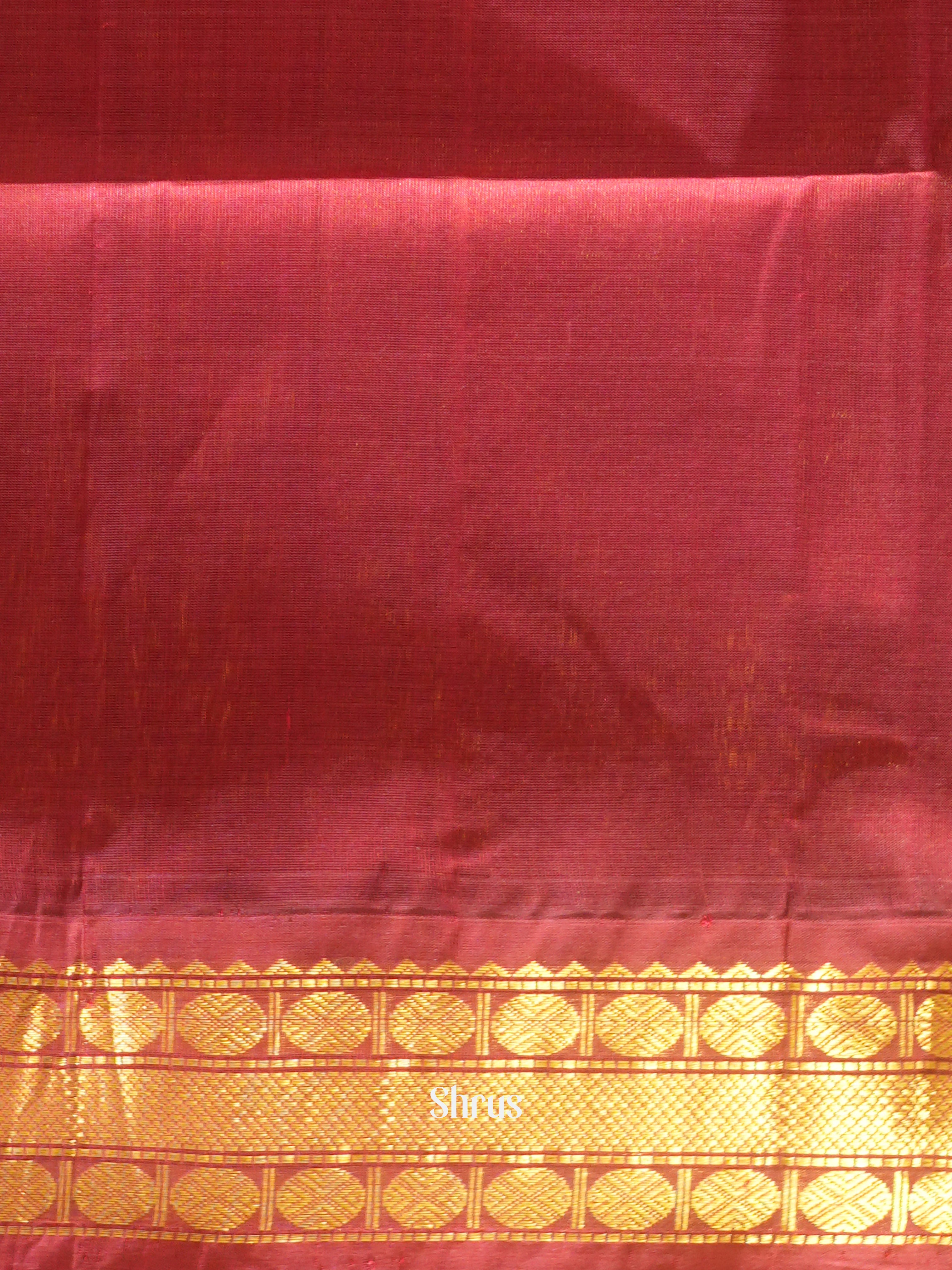 Yellow & Maroon - Silk Cotton Saree - Shop on ShrusEternity.com