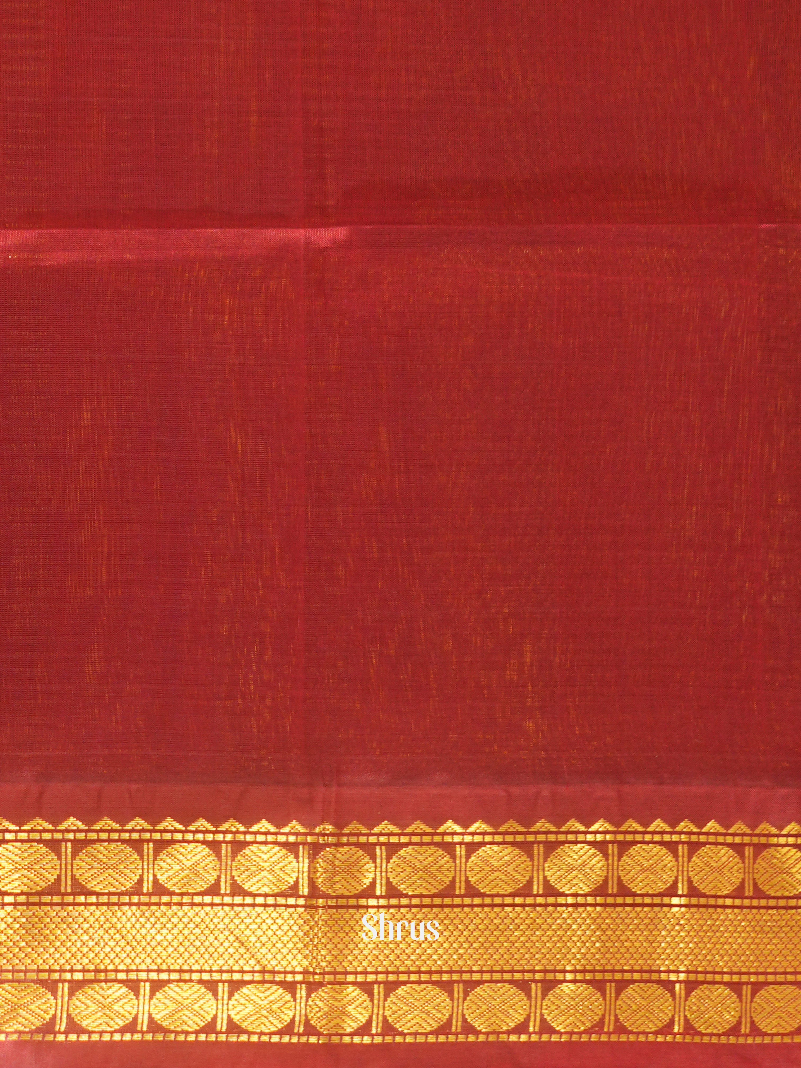 Yellow & Maroon - Silk Cotton Saree - Shop on ShrusEternity.com