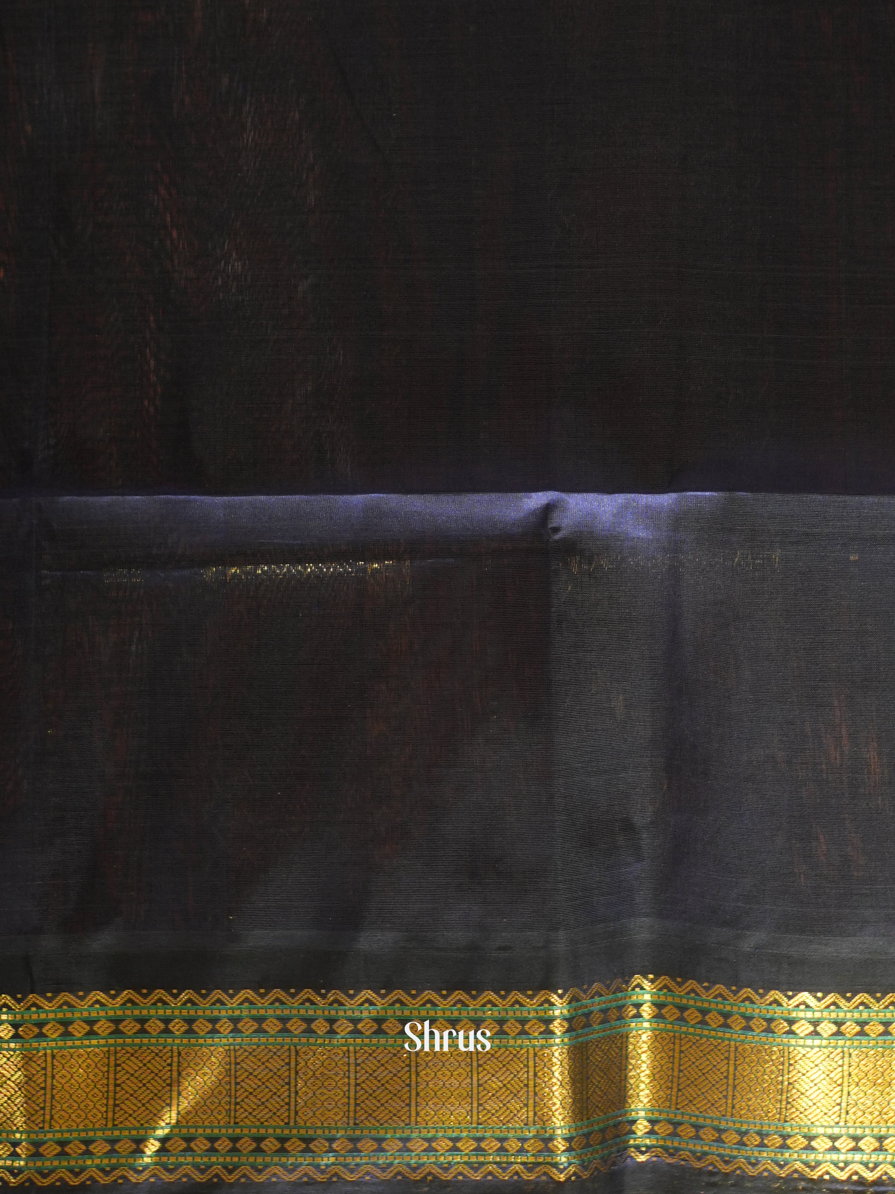 orange & Blue - Silk Cotton Saree - Shop on ShrusEternity.com