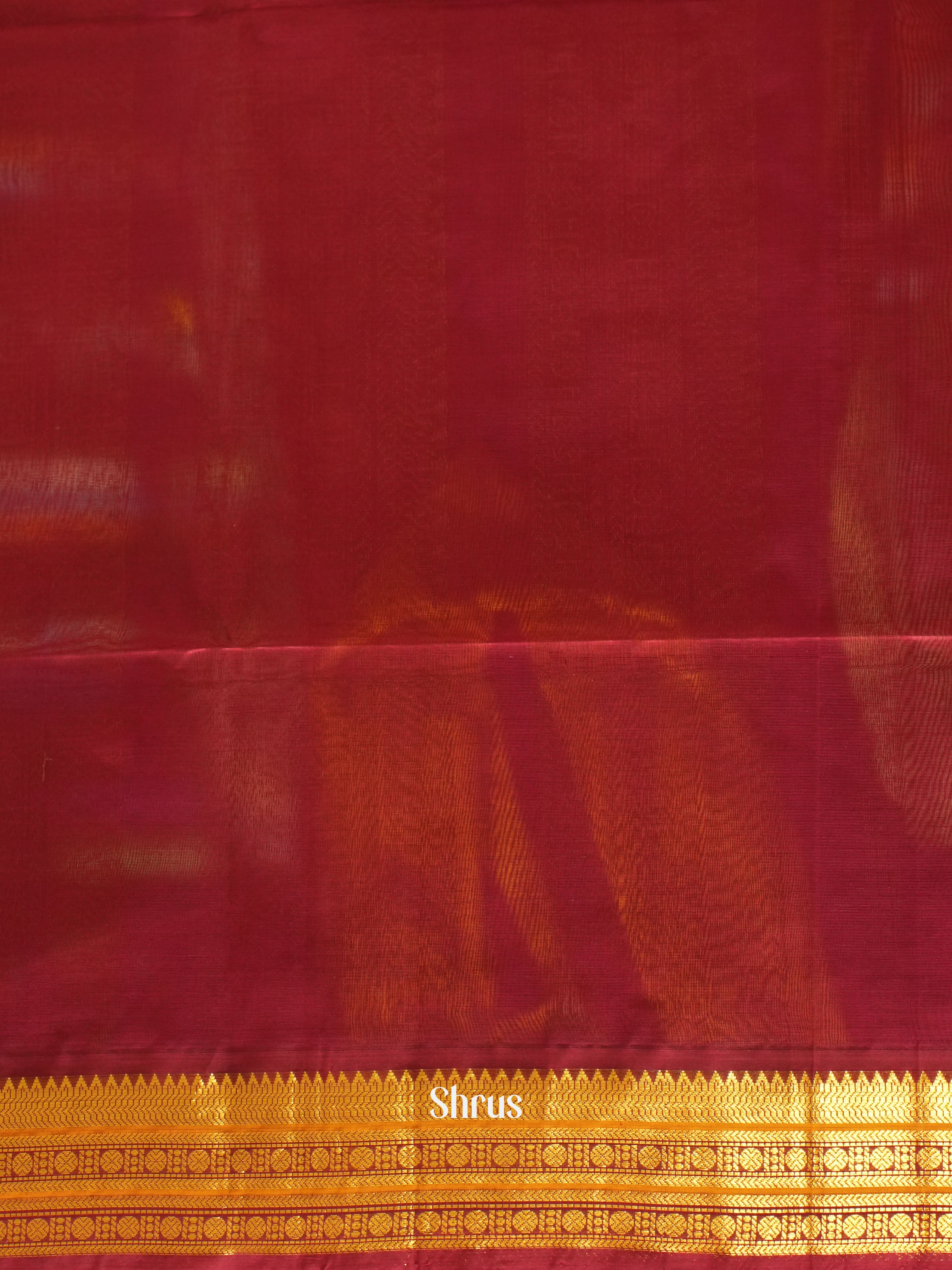 Cream & Maroon -Silk Cotton - Shop on ShrusEternity.com