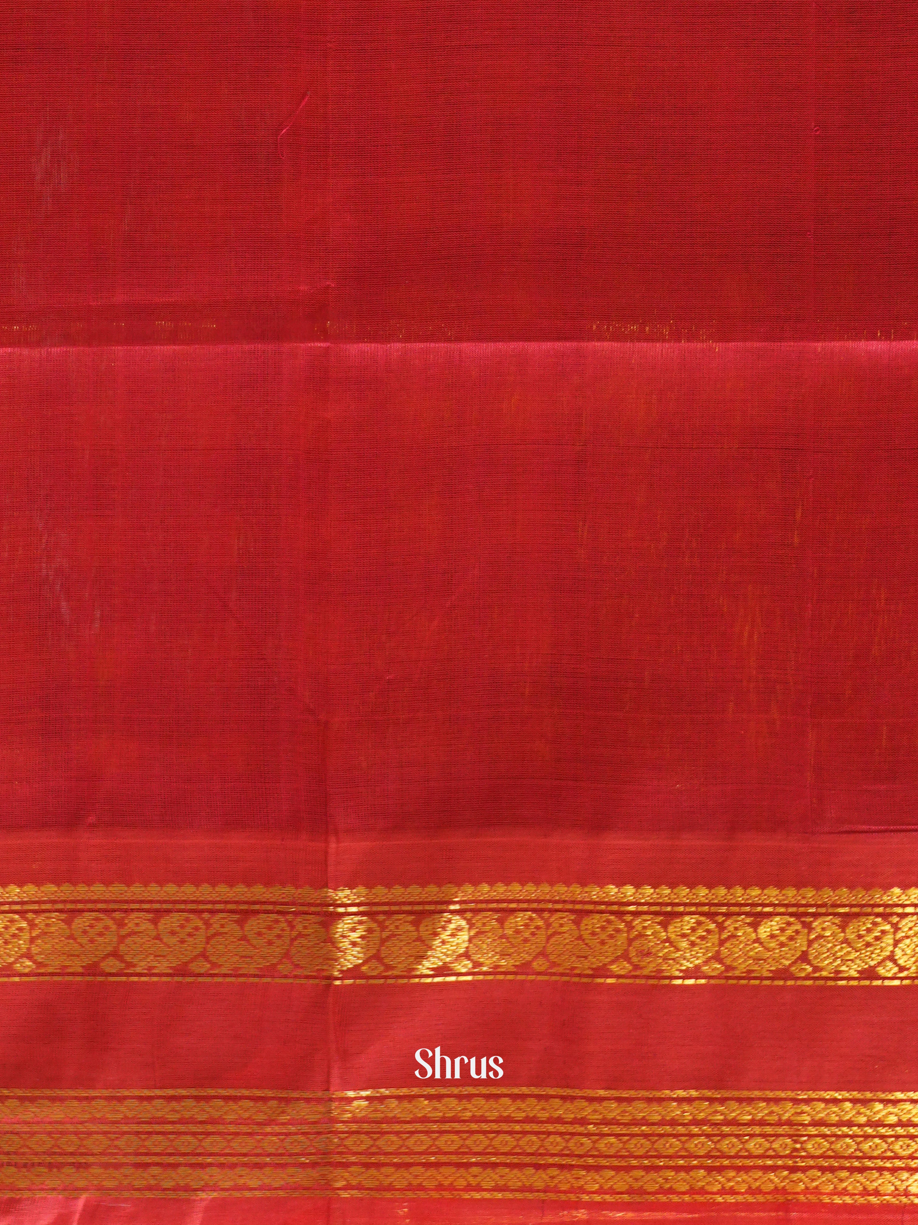 Green & Red - Silk Cotton Saree - Shop on ShrusEternity.com