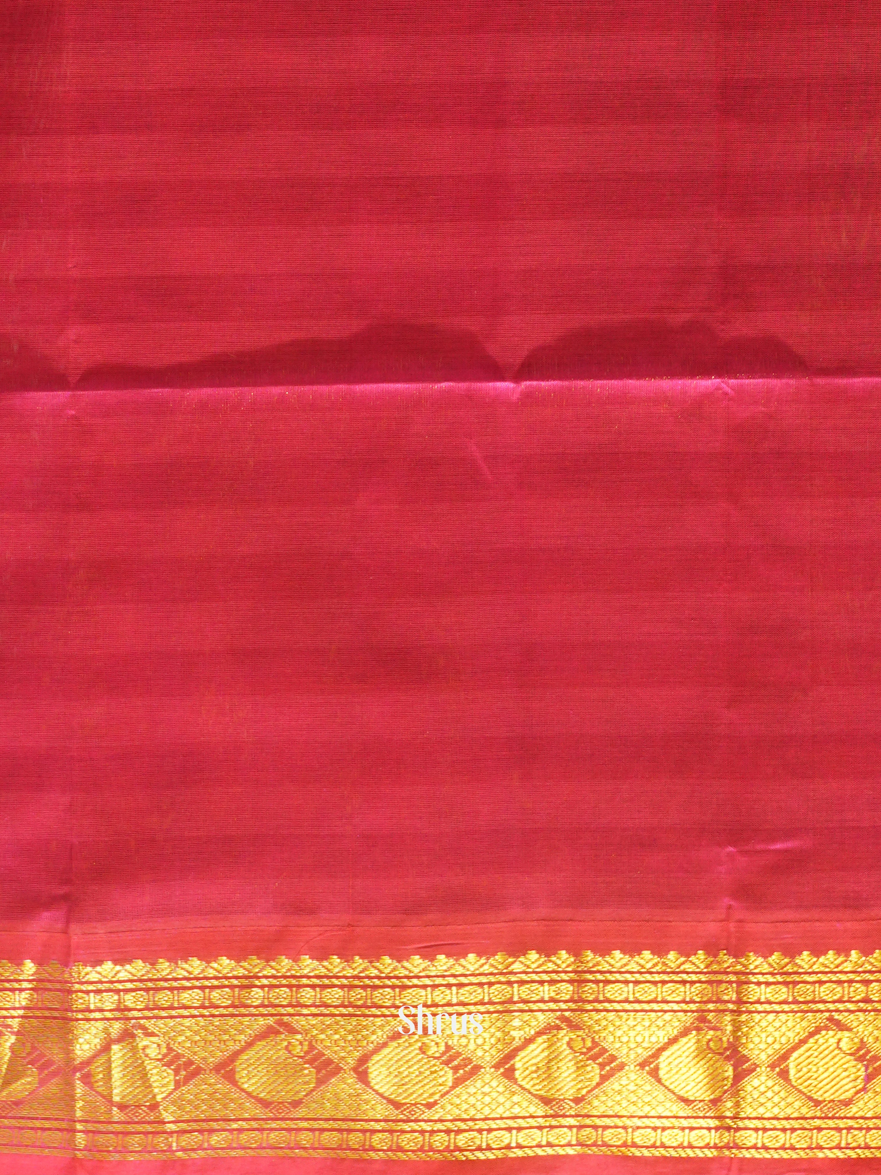Green , Yellow & Pink - Silk Cotton Saree - Shop on ShrusEternity.com